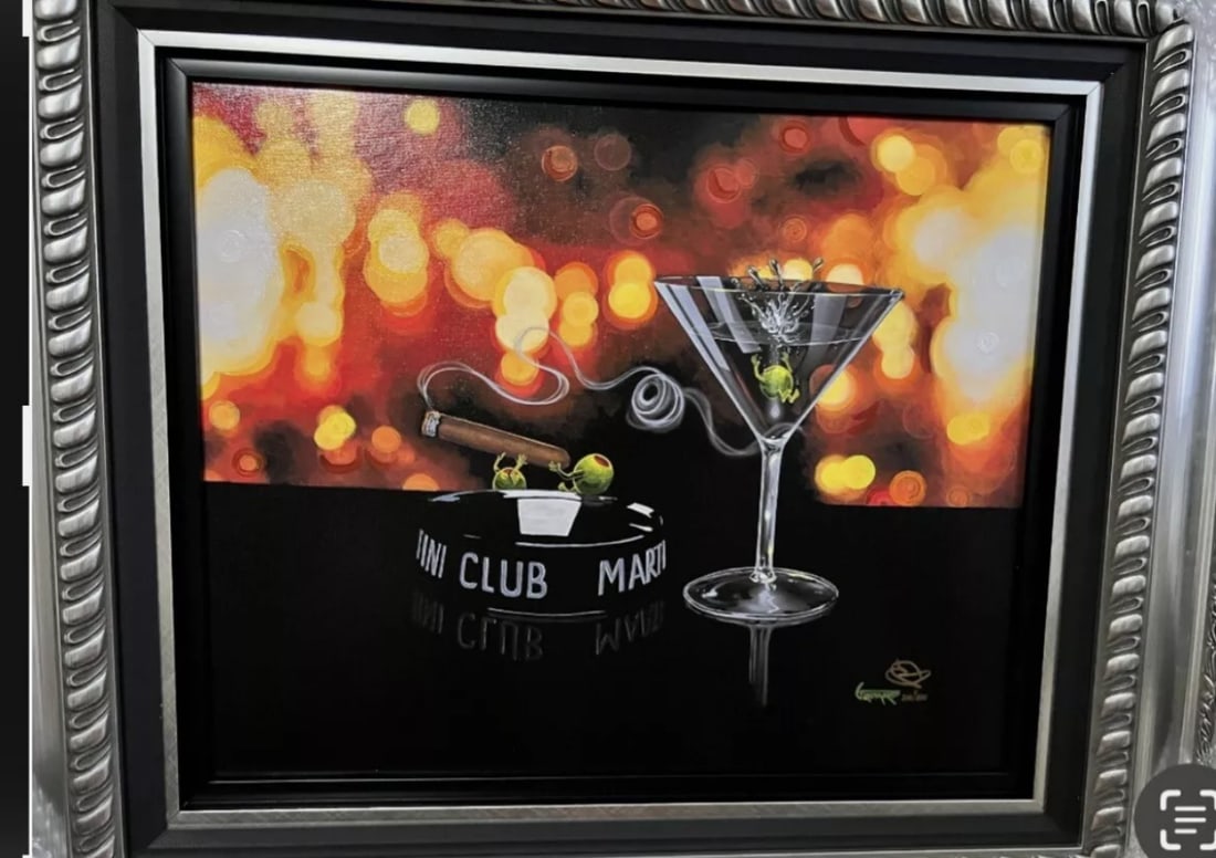 Michael Godard Hold My Cigar: Michael Godard, "Hold my Cigar" 2022, 17 1/4" x 21", Giclee in color with hand embellishment on canvas. Hand-signed by the artist. Also titled and signed on the verso.
