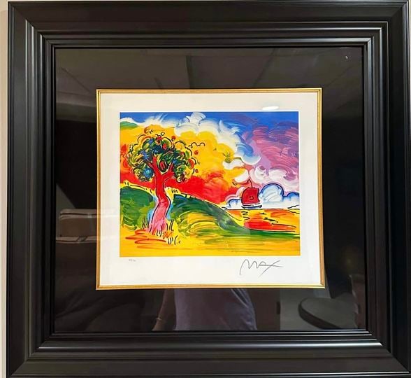 Peter Max Quiet Lake: Peter Max "Quiet lake"2014 10" x 12 3/8" image size Serigraph in color on rice paper. Hand-signed by Peter Max in pencil lower right margin and numbered in Arabic, lower left. Gallery framed LE COA