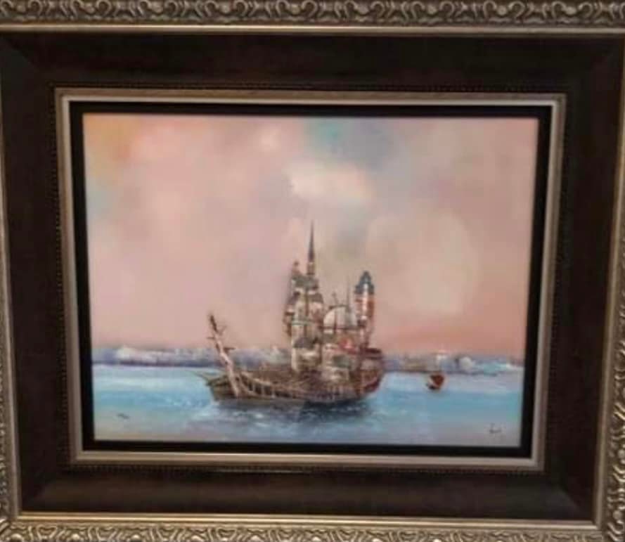 Le Radeau de Lutece: Bernard Louedin " Le Radeau de Lutece" 2016 19 5/8" x 26" image size Digital multiple on aluminum through dye sublimation. Hand-signed in ink by the artist. LE Gallery framed COA