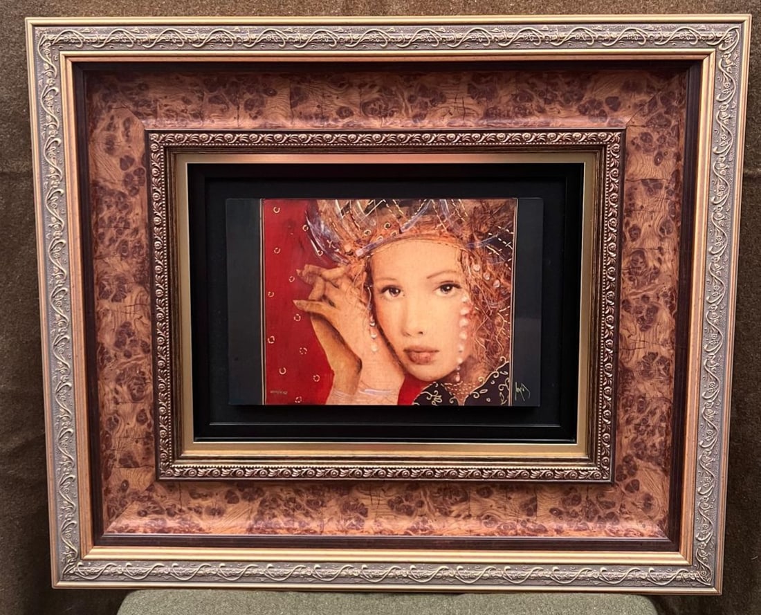 Csaba Markus Carabellia: Csaba Markus "Carabellia" 2020 8" x 12" Image size Caldograph (digital multiple through dye-sublimation on wood) with hand-embellishments using a variety of gold leafs and acrylic paints. Hand-signed