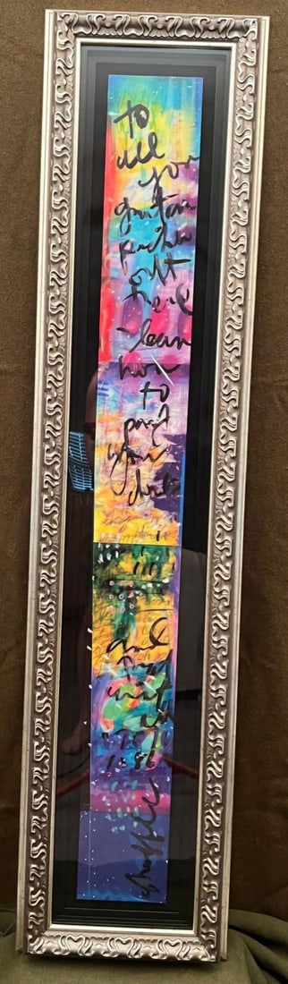 Tim Yanke num 32: Tim Yanke "#32" 2015 54 1/8"x 6 1/8" image size Lithographic image viewed through a lenticular lens with unique embellishing. Hand-signed in ink lower left on the bottom panel LE Gallery Framed, COA,