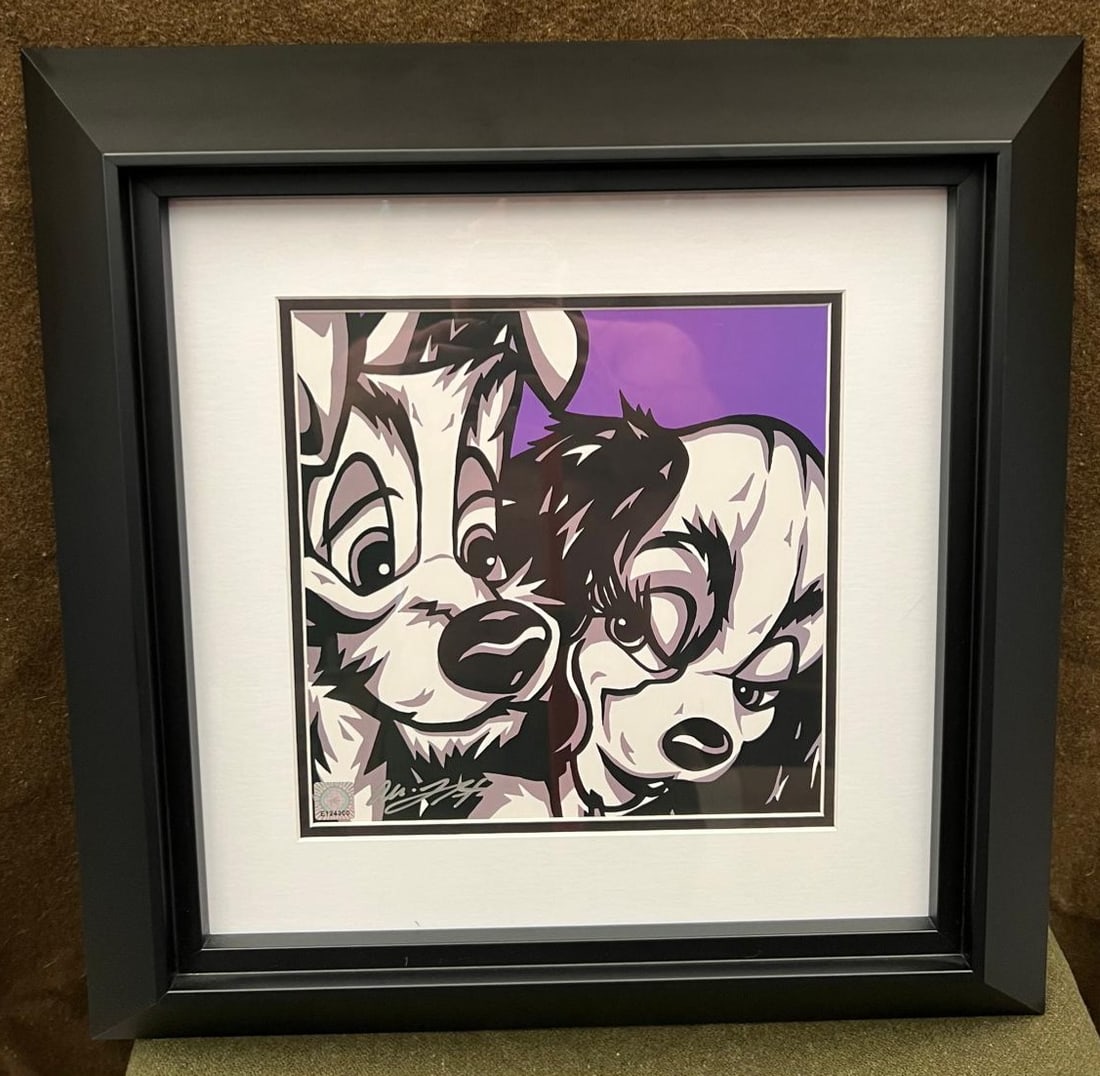 Allison Lefcort Puppy Love: Allison Lefcort "Puppy Love" 2006 10" x 10" Image size Lithograph in color on paper. Hand-signed by the artist in ink lower left and artist's signature authenticate seal lower left. From an open editi