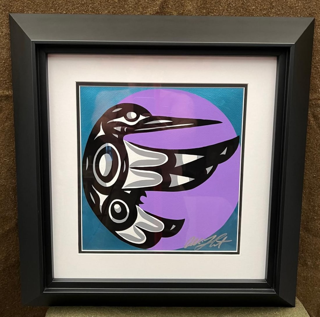 Allison Lefcort Hummingbird Circle UNIQUE: Allison Lefcort "Hummingbird Circle" Unique 2021 12" x 12" image size Acrylic painting on paper. Hand-signed in pigment lower right by the artist. Signed, titled and dated on the verso. A unique