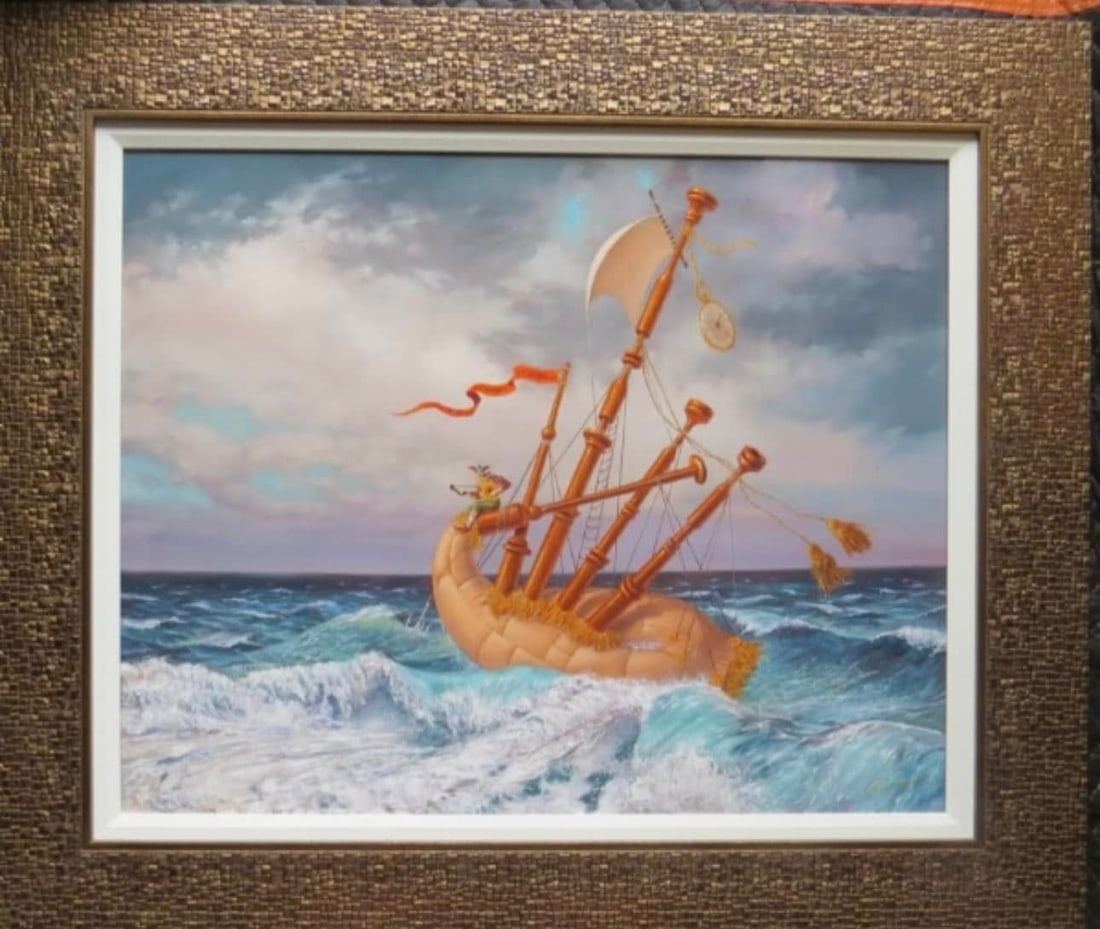 Michael Cheval Ship of Fool: Michael Cheval "Ship of Fool" 2021 20" x 25" image size Digital multiple on aluminum through dye sublimation. Hand-signed by the artist. LE COA