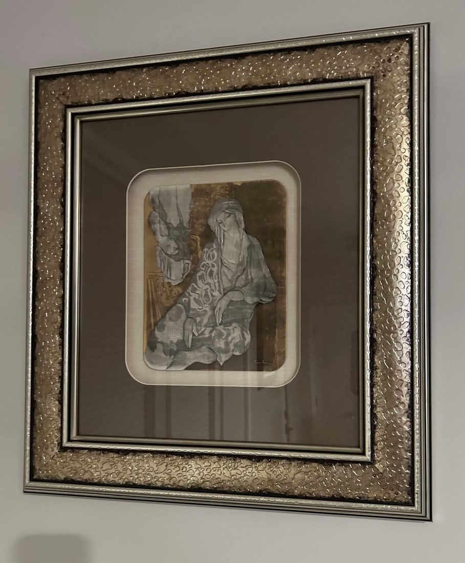 Itzchak Tarkay Eileen (Pewter on bronze): Itzchak Tarkay "Eileen" (Pewter on Bronze) 2001 9 1/4" x 7 1/4" image size Hand hammered relief pewter on bronze. Signed in the plate lower right. Gallery framed, coa, appraisal