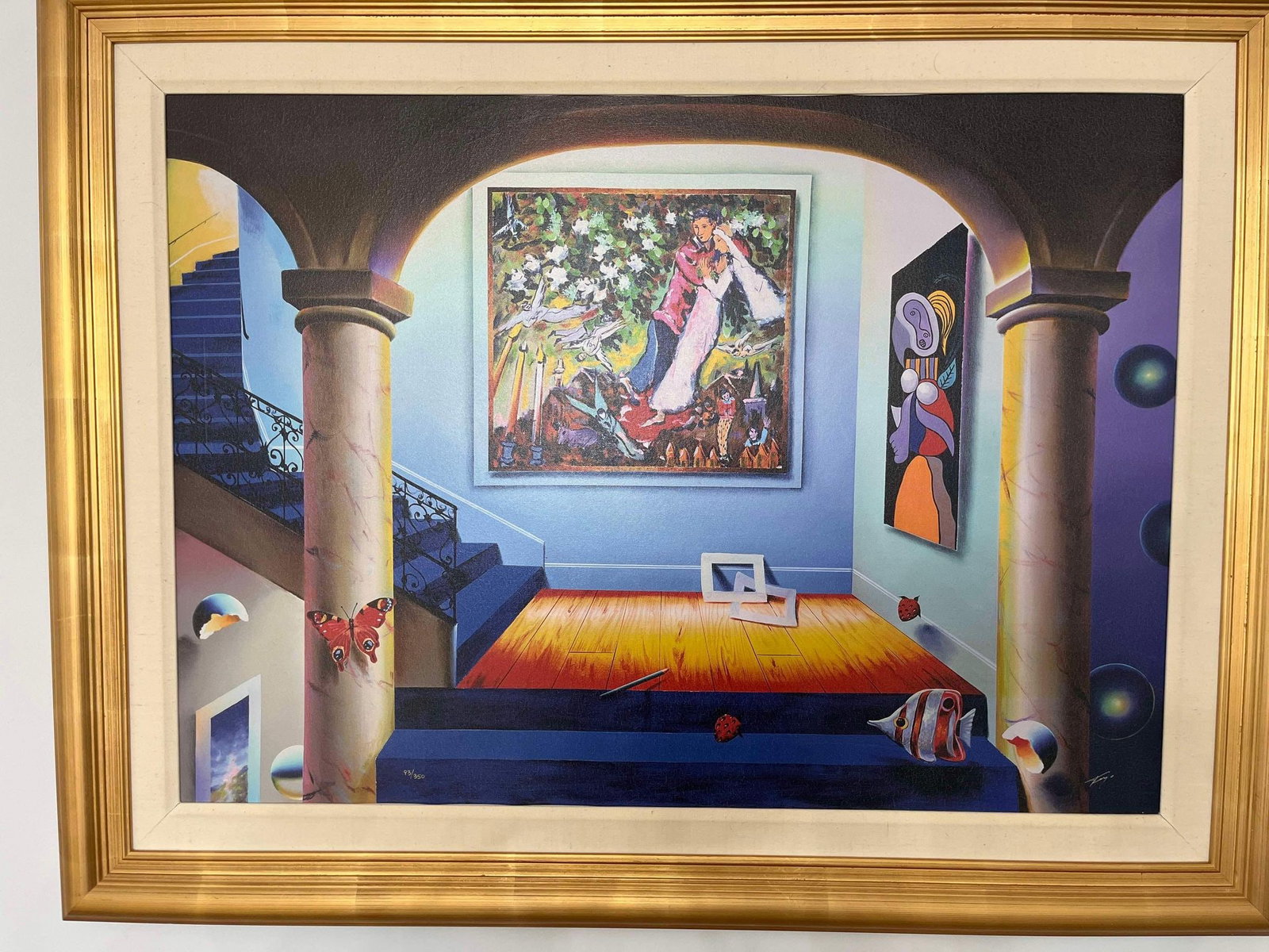 Ferjo Homage to Chagall: Ferjo "Hommage to Chagall" 1998 39" x 28" Giclee on canvas, Gallery framed