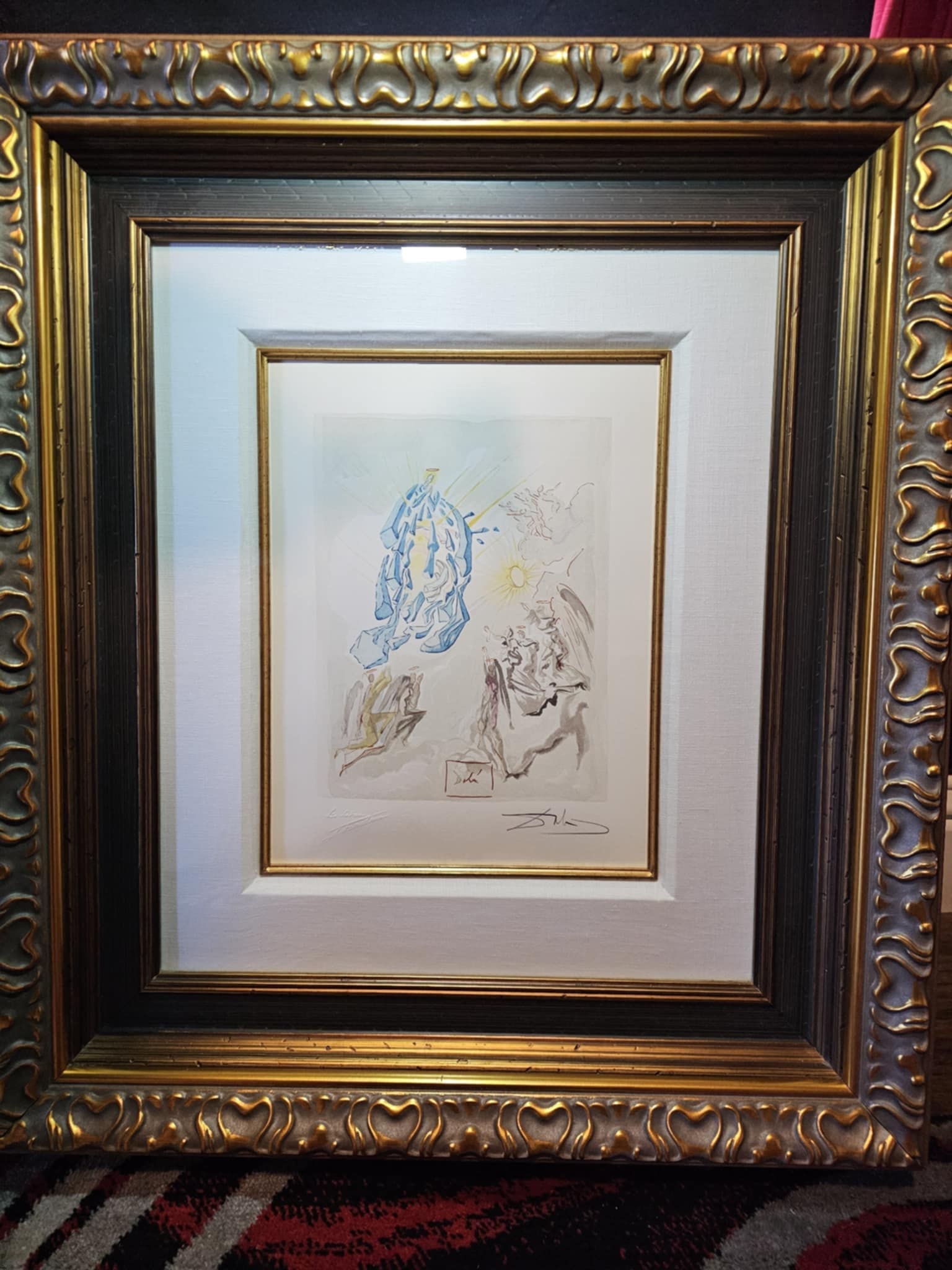 Salvador Dali Divine Comedy - Paradise 26 Meeting of the Forces of Luxury: Salvador Dali "Divine Comedy - Paradise 26 Meeting of the Forces of Luxury Dante Recovers his Sight" (Dante recouvre la vue) 1959-1963 9 1/2" x 7 3/8" image size "Look, look: thus, elate, my lady made