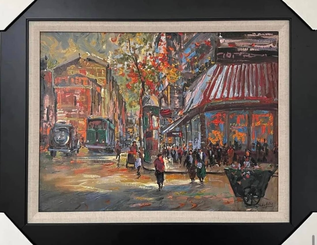 Michael Schofield Paris Original: Michael Schofield ORIGINAL."Paris" Medium: Mixed media on canvas Hand signed by the artist 2014 24" x 30"