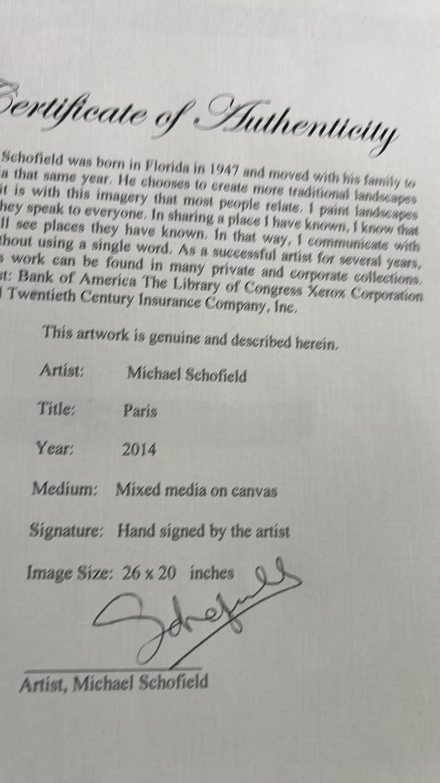 Michael Schofield Paris Original - 2