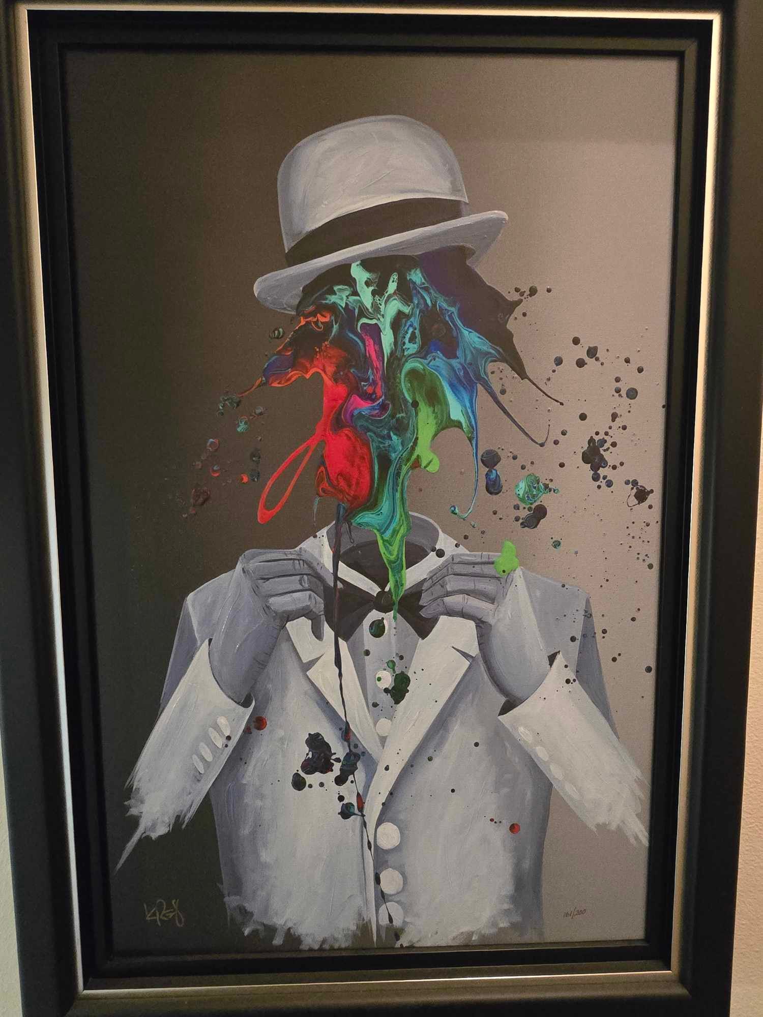 Kre8 Dapper Dan 2: Kre8 "Dapper Dan 2" 2023 28" x 18" image size Giclee in color with hand-embellishment on canvas. Hand-signed by the artist. Gallery framed, coa, appraisal