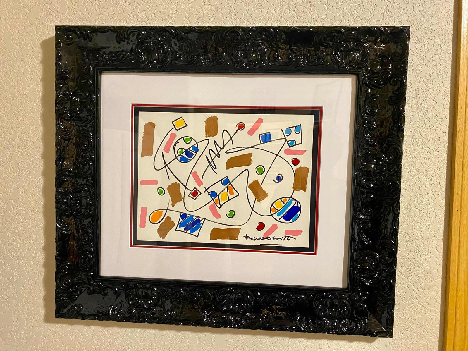 Romero Britto Thoughts: Romero Britto "Thoughts" 2016 11" x 15" image size mixed media drawing on paper. Hand-signed in pigment lower right by the artist. Signed and dated on the verso. A unique work. Gallery framed, COA, Ap