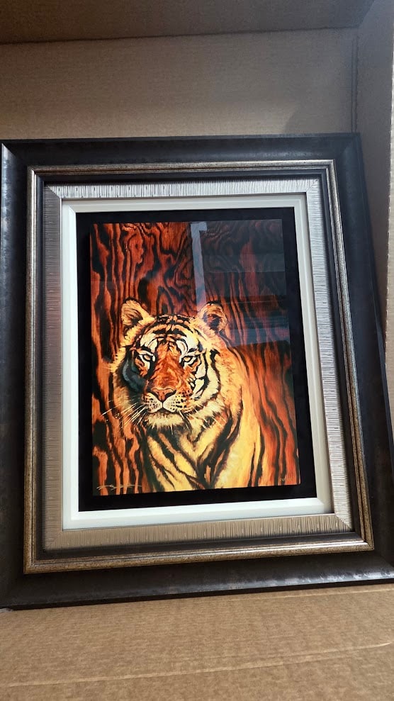 Matt Beyrer Majestic Grain: Matt Beyrer "Majestic Grain" 2019 20" x 14 7/8" image size caldograph (dye sublimation on wood.) Hand-signed in pigment lower left by the artist. Gallery framed, COA. DB