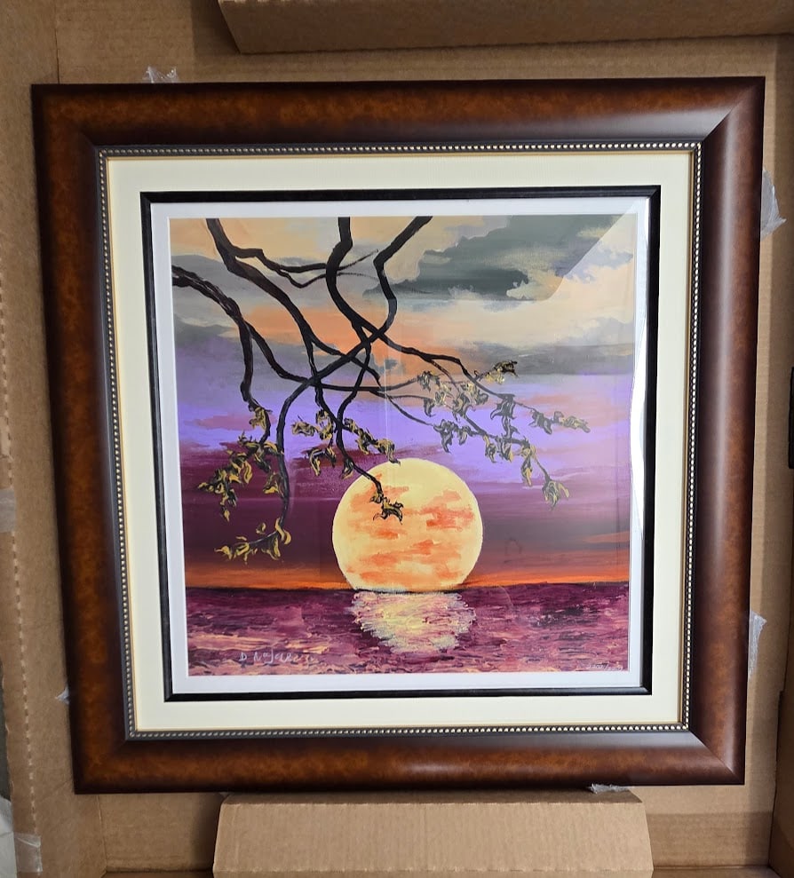 David Najar Calm of the Night: David Najar "Calm of the Night" 2017 18" x 18" image size Giclee in color on paper. Hand-signed in pencil lower left by the artist. Gallery framed, COA, Appraisal. DB