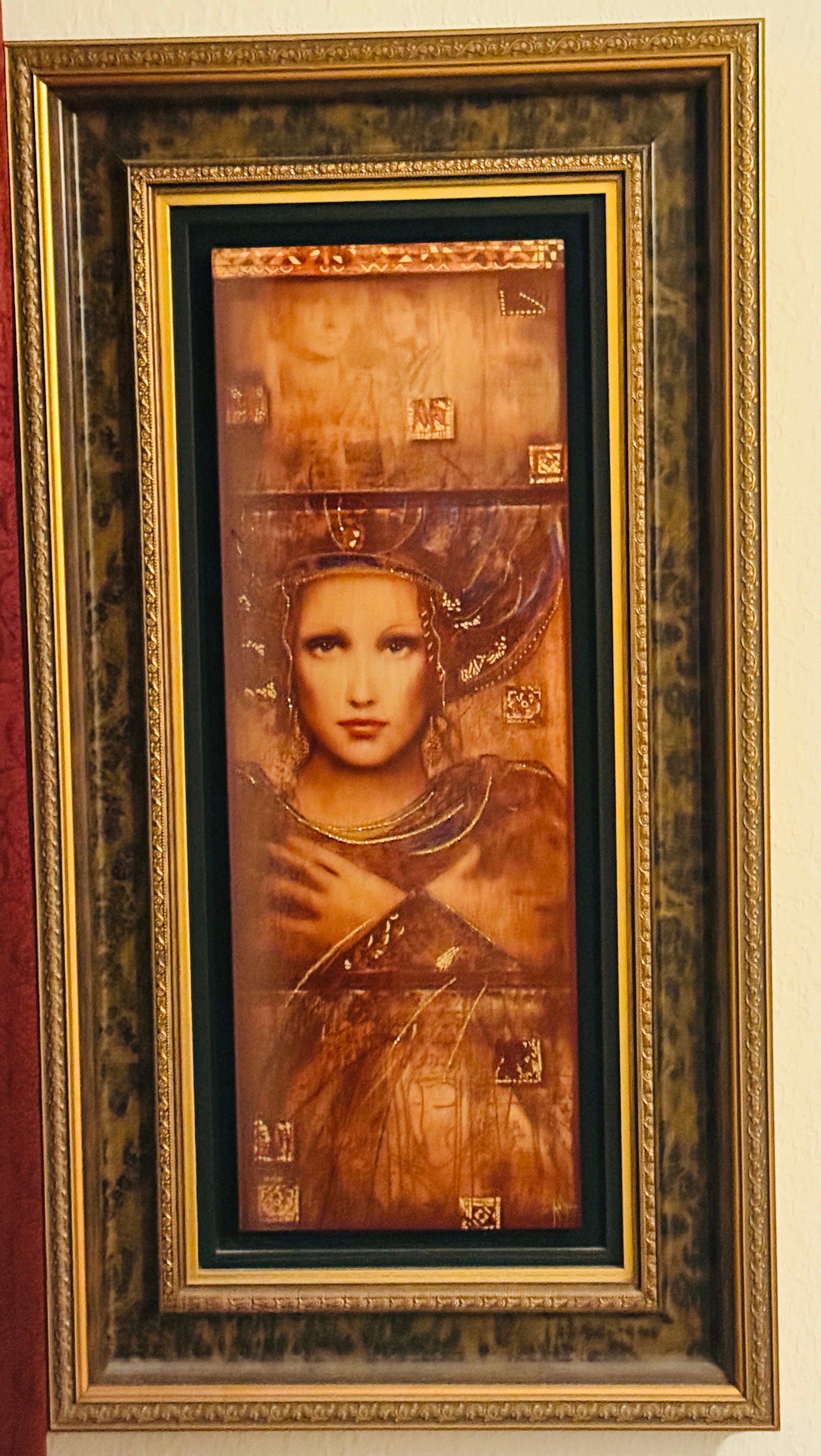 Csaba Markus Semper Anemus: Csaba Markus "Semper Anemus" 2017 34" x 12" image size Caldograph (digital multiple on wood through dye-sublimation) with hand-embellishments using a variety of gold leafs and acrylic paints.