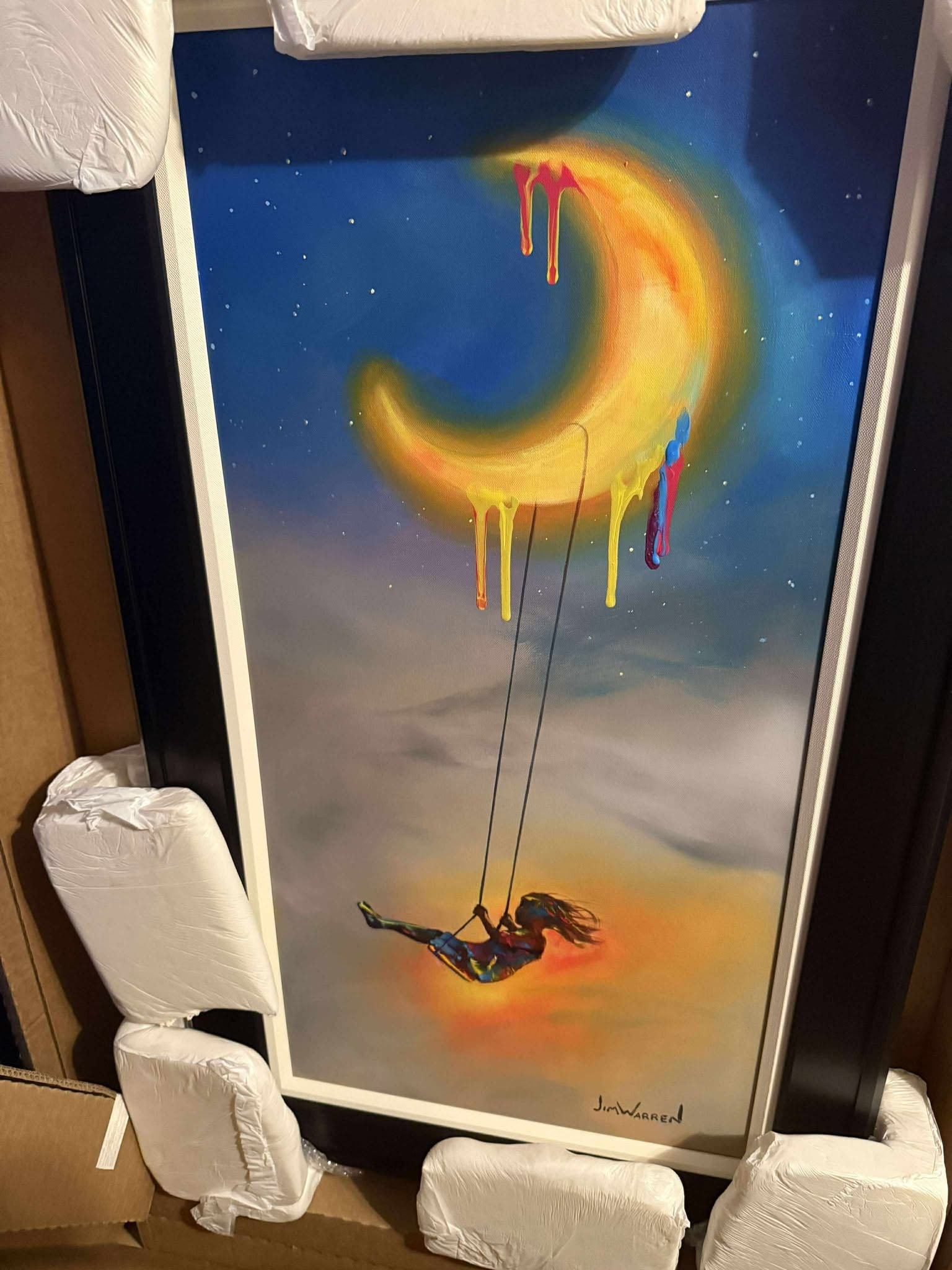 Jim Warren What if Dreams Came True Unique: Jim Warren "What if Dreams Came True" Unique 2022 36" x 18" image size Acrylic painting on canvas. Hand-signed in pigment lower right by the artist. Signed, titled and dated on the verso. A Unique