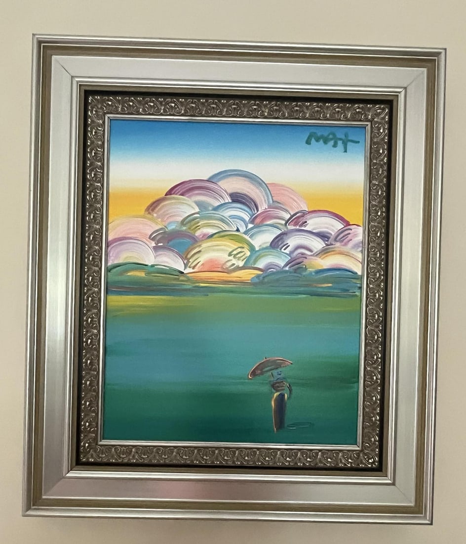 Peter Max Image of an Era Sage Veri IV num 73 Unique: Peter Max "Image of an Era: Sage Ver #73 unique 2015 21 1/4" x 17" image size Acrylic painting on canvas. Hand-signed in pigment upper right by the artist. A Unique work. Gallery framed, COA,