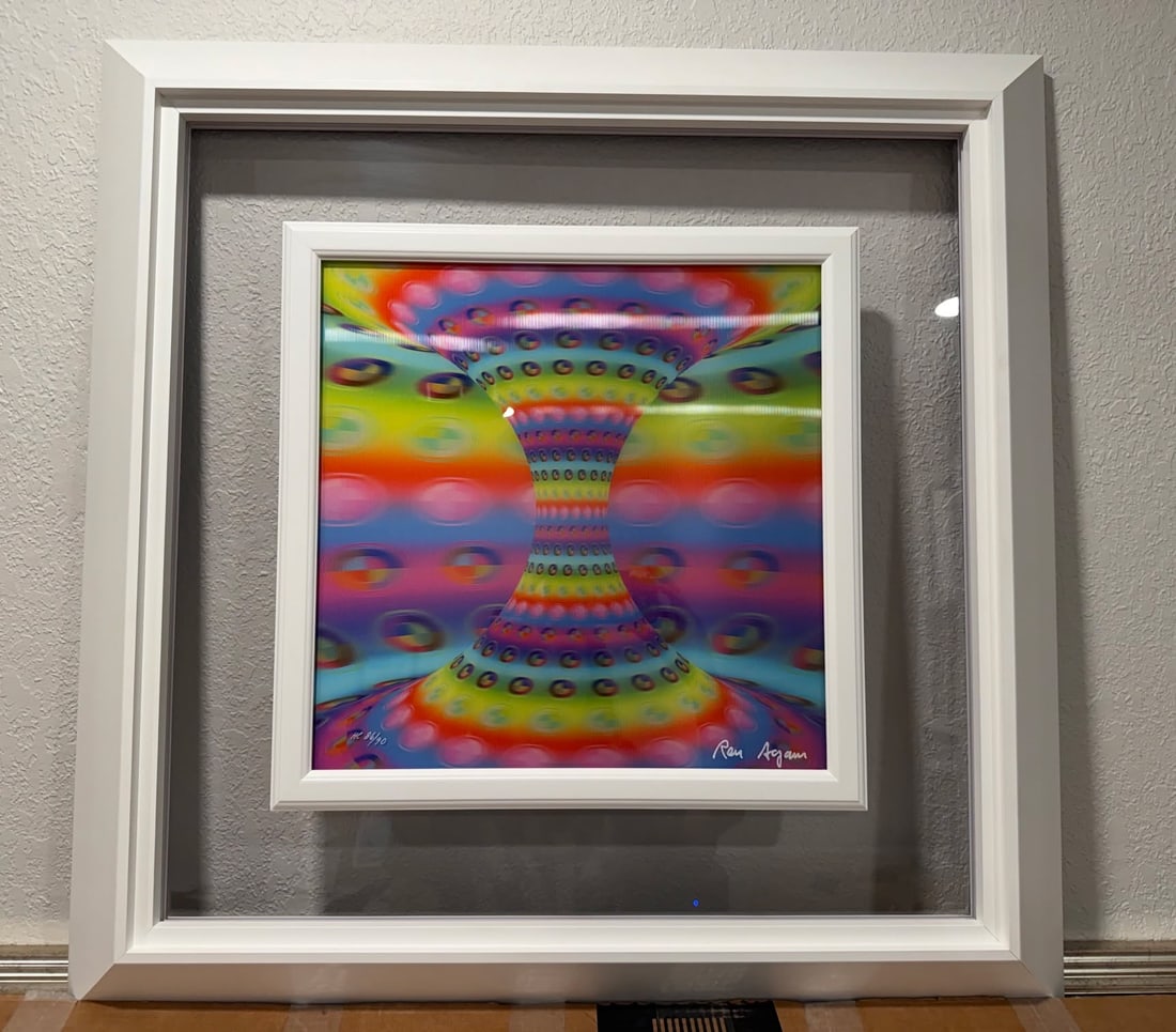 Ron Agam Aquatic Dream: Ron Agam "Aquatic Dream" 2018 14" x 14" image size Holographic and lenticular multiple in the forth dimension. Hand-signed in pigment lower right by theartist. Gallery framed, COA, Appraisal. HL