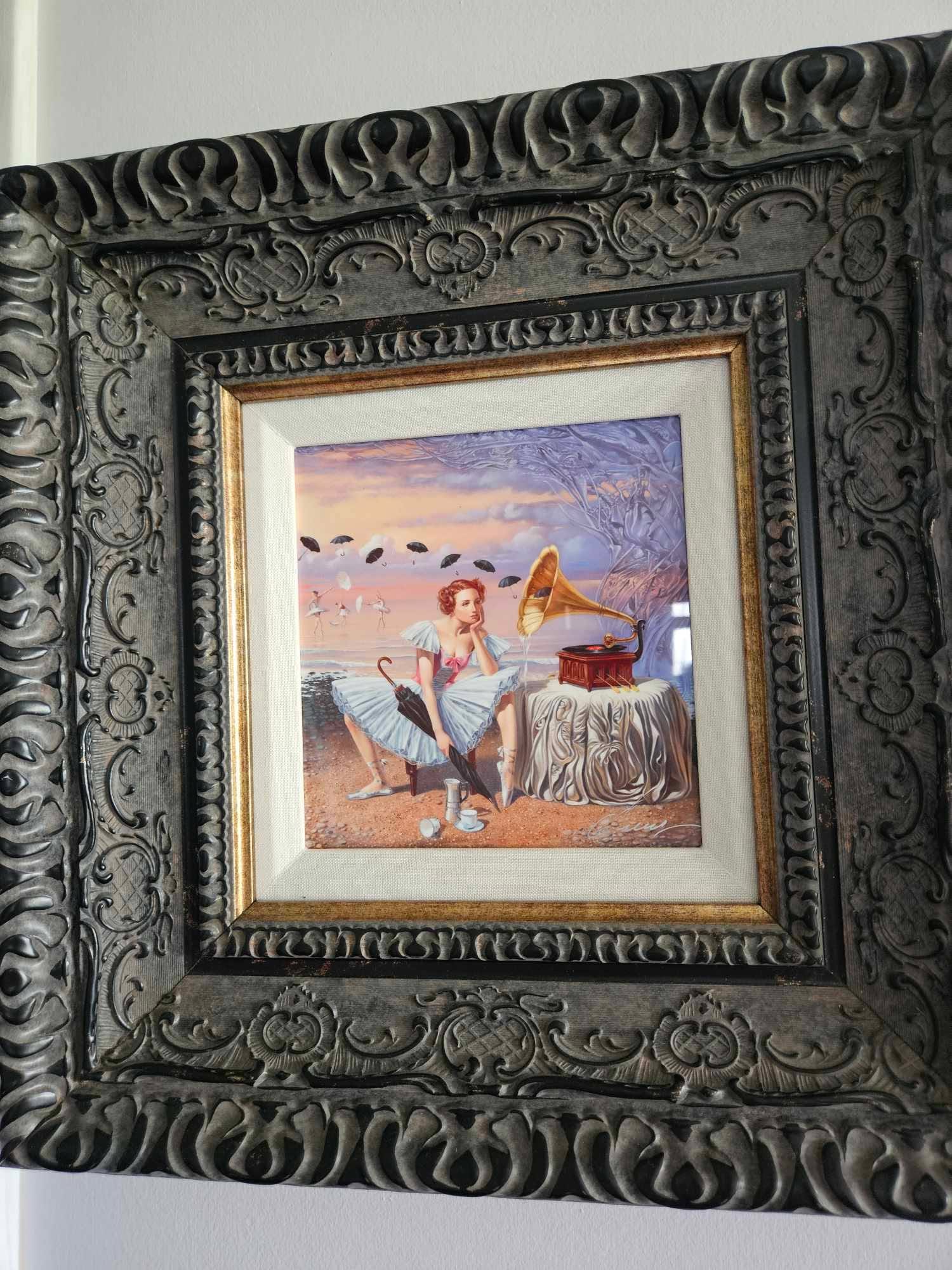 Michael Cheval Melody of Rain: Michael Cheval "Melody of Rain" 2016 7 1/2" x 7 1/8" image size digital multiple on aluminum through dye sublimation. Hand-signed by the artist. Gallery framed, COA, TT