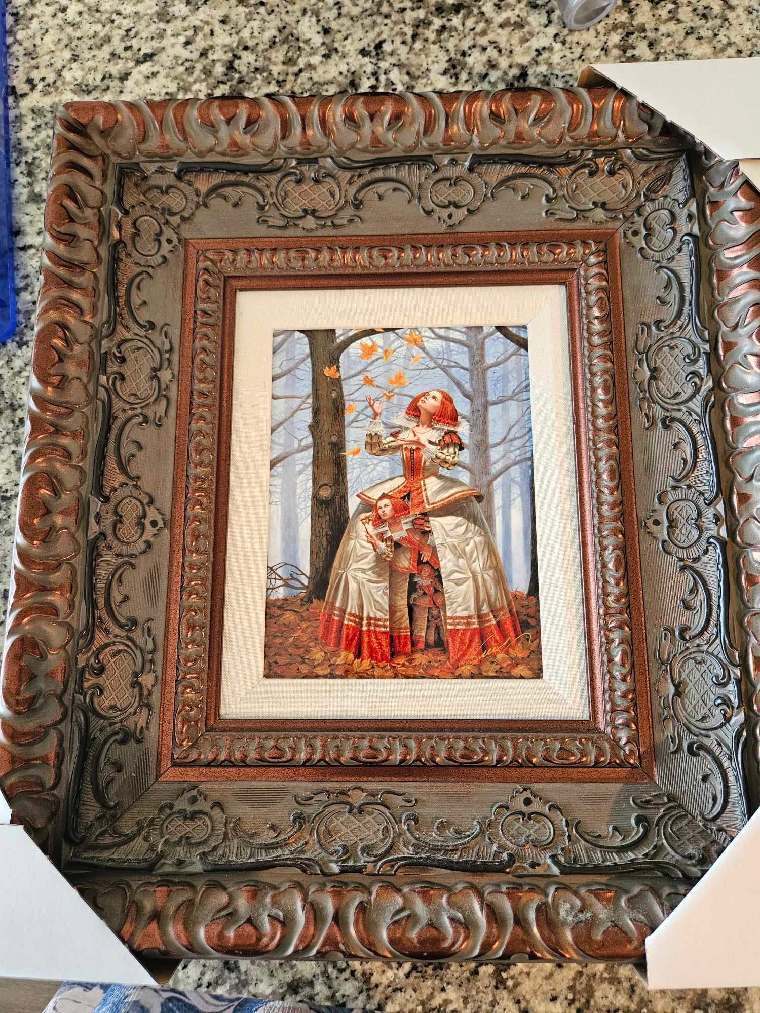 Michael Cheval Enigma: Michael Cheval "Enigma" 2016 8 3/8" x 6 3/8" image size digital multiple on aluminum through dye sublimation. Hand-signed by the artist. Gallery framed, COA, TT