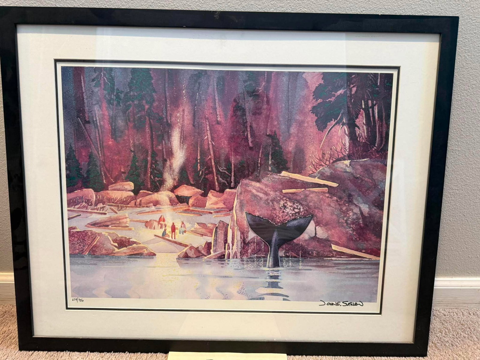 John Svenson Beach Party Seriolithograph: John Svenson "Beach Party" 1999 16 1/2" x 21 1/2" image size Seriolithograph in color on paper. Signed in ink lower right. Gallery framed, Appraisal, SH