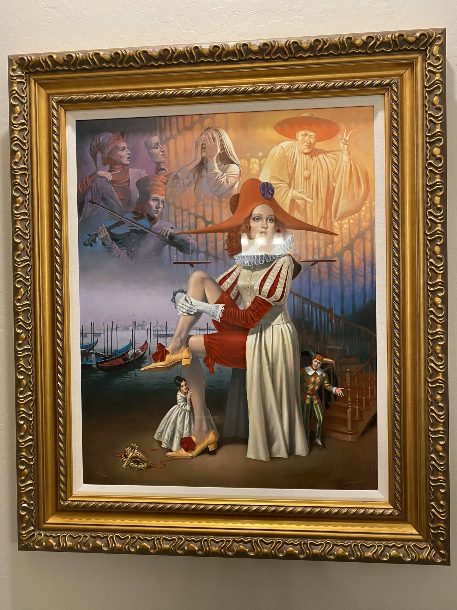 Michael Cheval Hide and Seek digital multiple: Michael Cheval "Hide and Seek" 2016 30" x 24" image size Digital multiple on aluminum through dye sublimation. Hand-signed in ink lower right by the artist. Gallery framed, Appraisal. AM