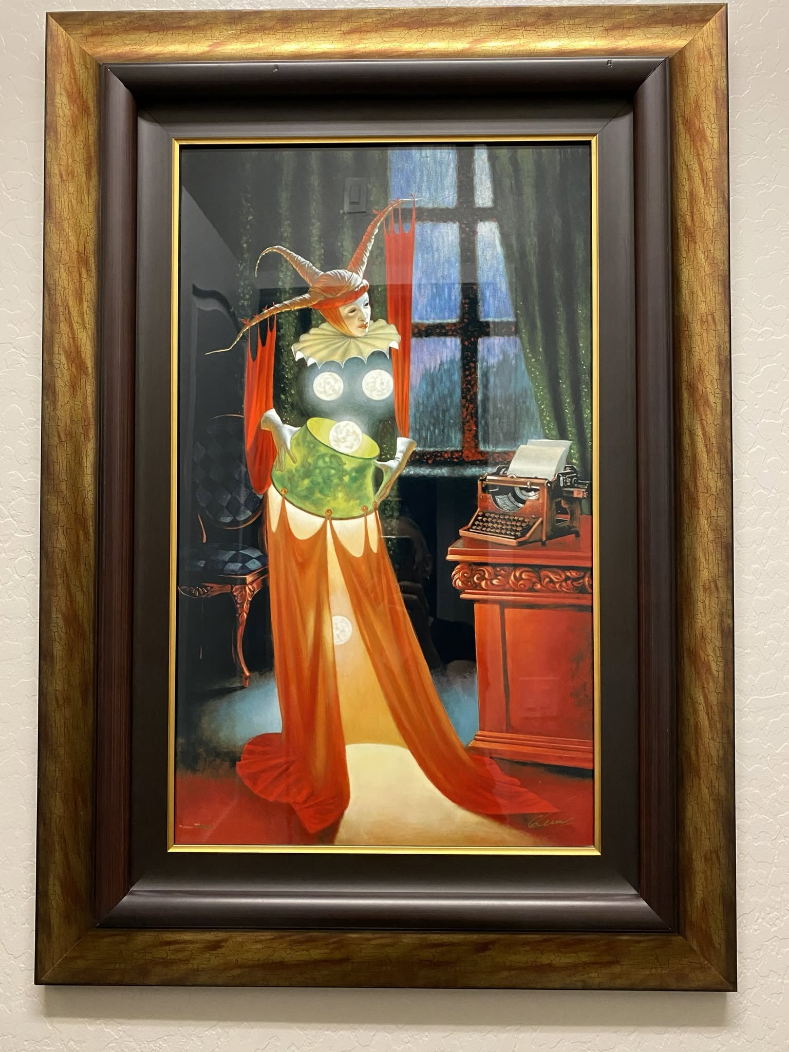 Michael Cheval Inspiration Digital multiple: Michael Cheval "Inspiration" 2015 28" x 16 3/4" image size Digital multiple on aluminum through dye sublimation. Hand-signed in ink lower right by the artist. Gallery framed, Appraisal. AM