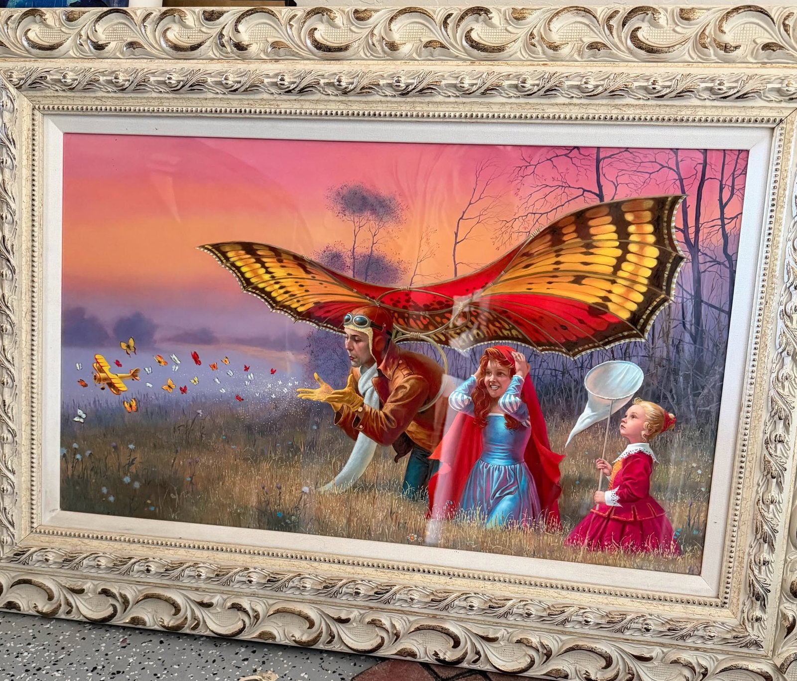 Michael Cheval Promises of the Parting Summer Digital multipl: Michael Cheval "Promises of the Parting Summer" 2016 16 3/4" x 28" image size Digital multiple on aluminum through dye sublimation. Hand-signed in ink lower right by the artist. Gallery framed,