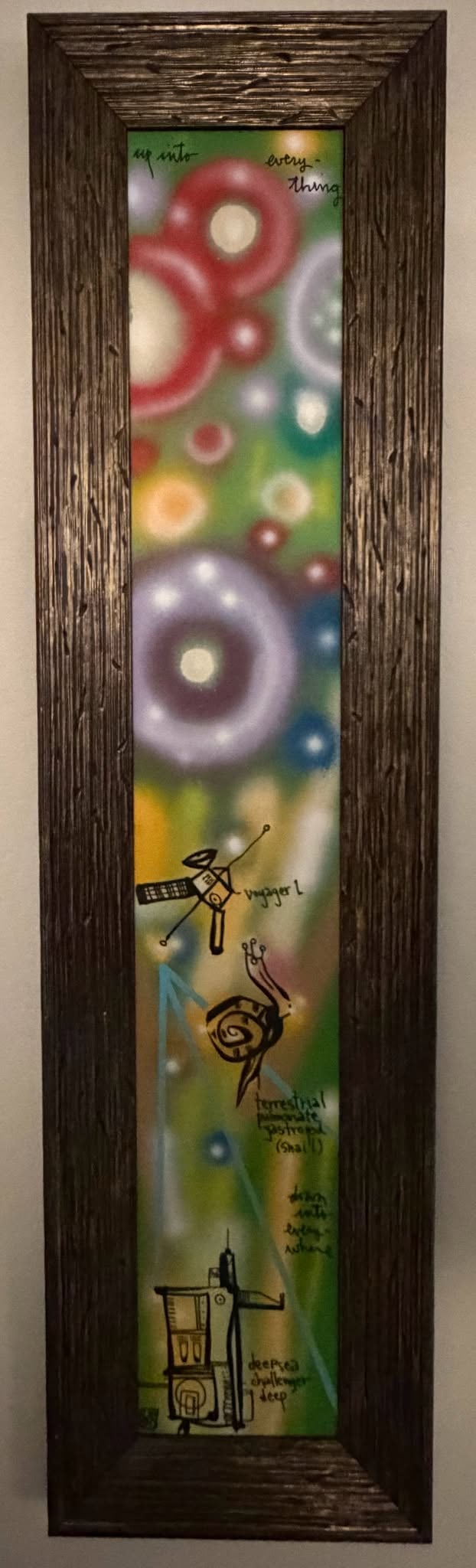 David Le Batard (as Lebo) Up Into Everywhere: David LE Batard (as Lebo) "Up Into Everywhere" 2017 48" x 8" image size Acrylic painting on canvas. Hand-signed in pigment lower left by the artist. Titled and dated on the verso. A unique work.