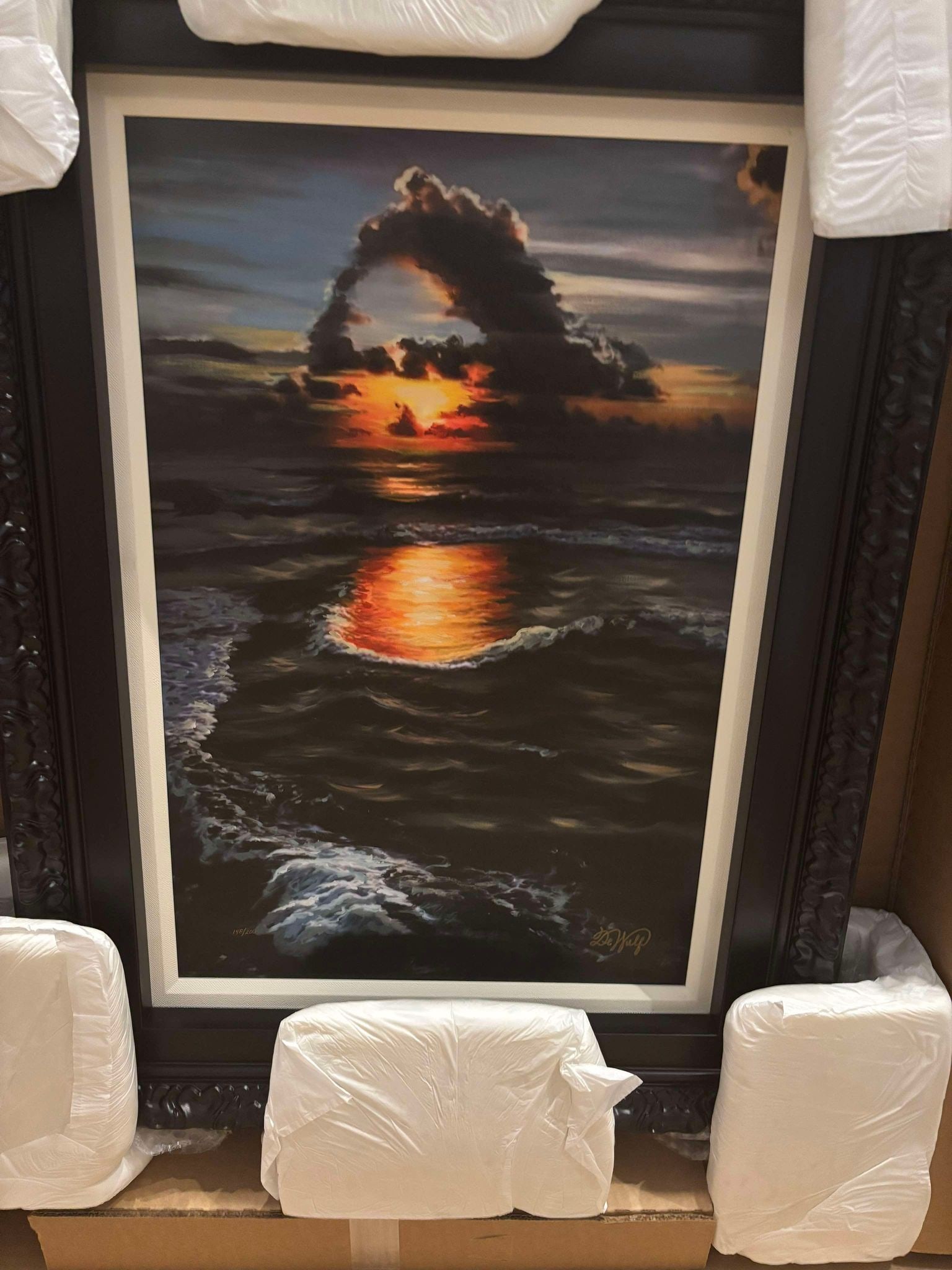 Mike Dewulf "Hidden beauty": Mike Dewulf "Hidden Beauty" 2023 24" x 16" Image size Giclee in color on canvas. Hand-signed by the artist. From the Arabic numbered edition of 200 examples. Gallery framed, COA, Appraisal.