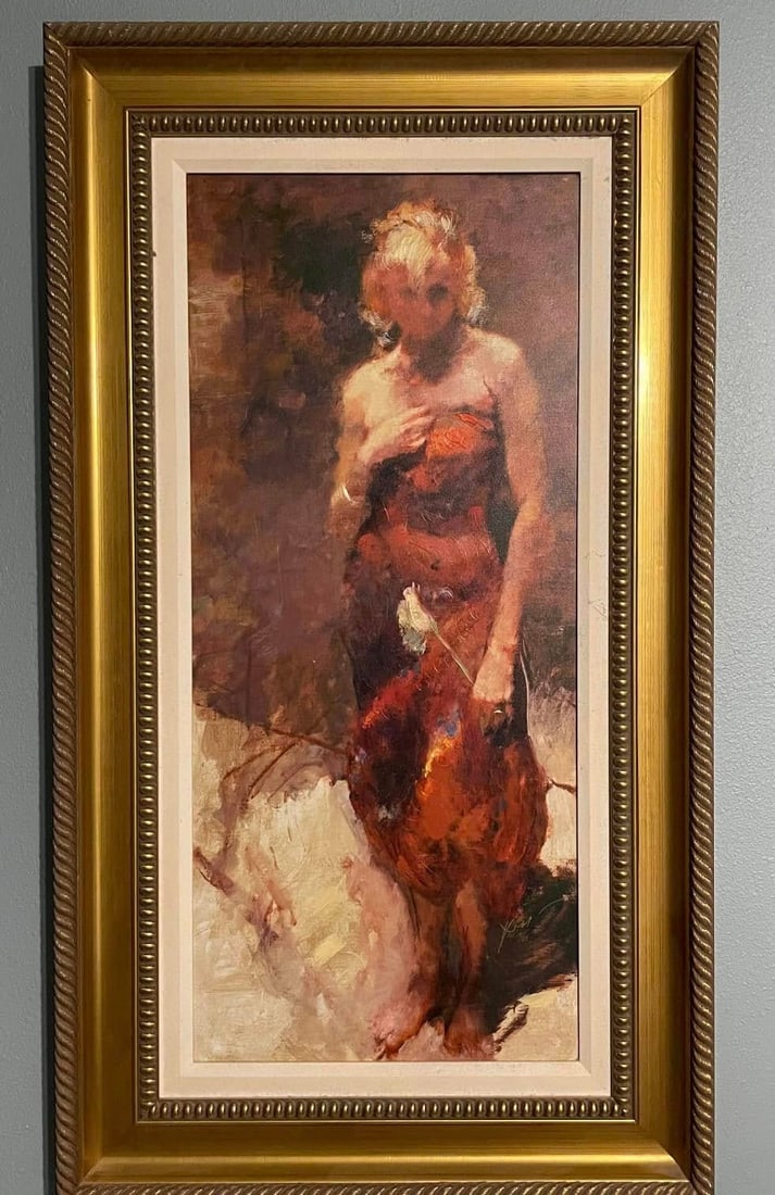 Hua Chen "Close to my Heart": Hua Chen "Close to my Heart " 2008 33 3/4" x 15" image size Giclee on canvas Signed and numbered on verso LE COA