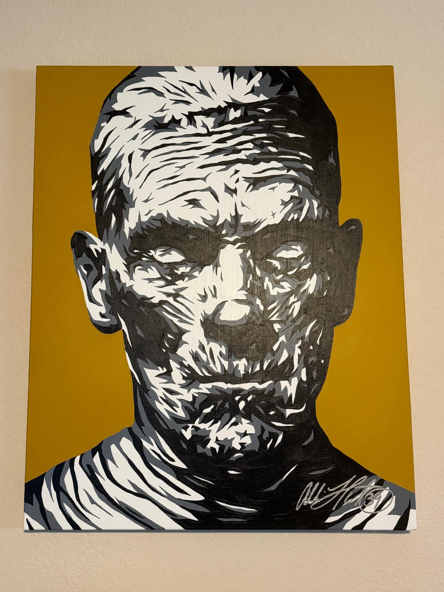 Allioson Lefcort "The Mummy" Original: Allison Lefcorf "The Mummy" 24" x 30" image size Original painting on canvas Brushes used to paint picture included