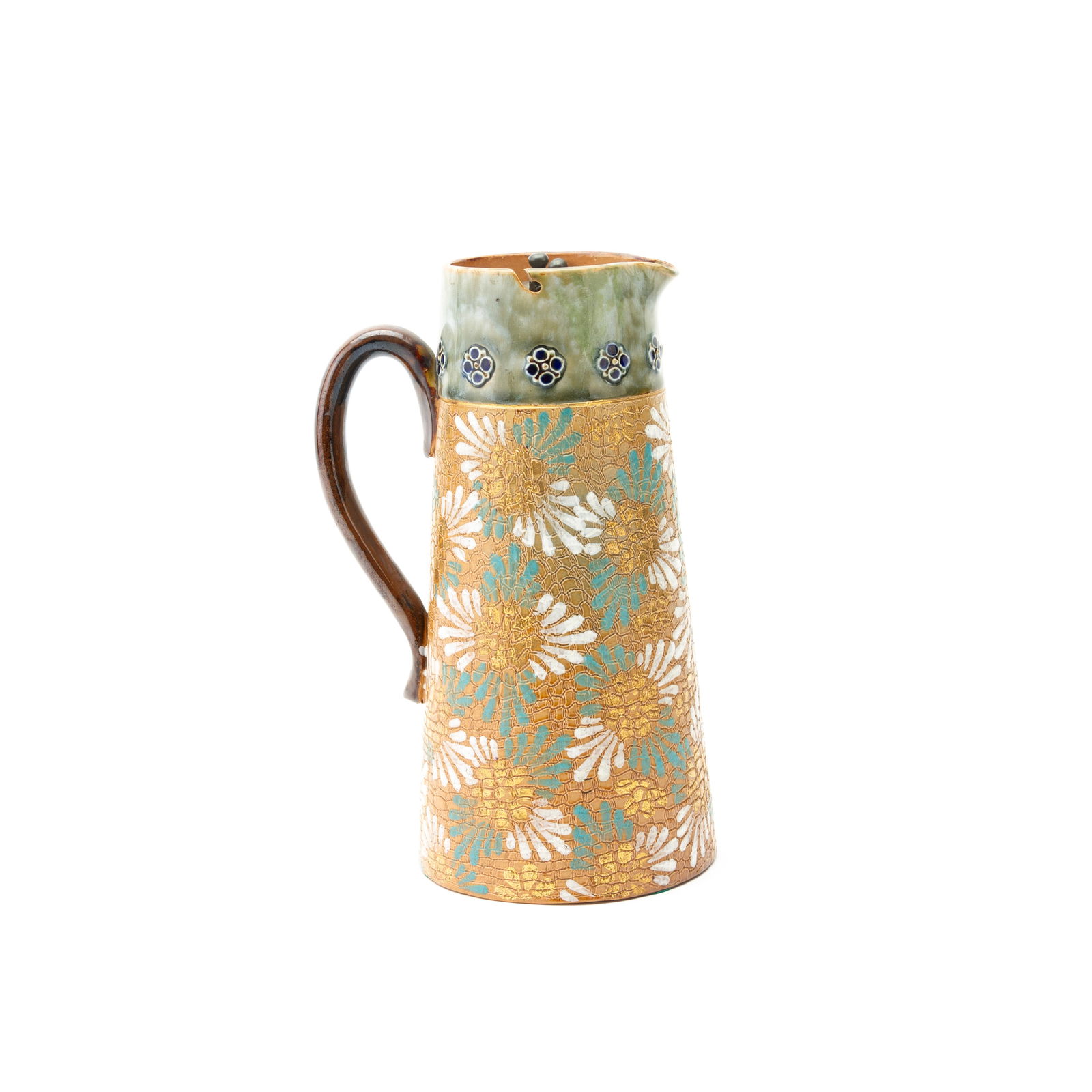 Doulton Lambeth Enamelled Stoneware Pitcher Jug 19th Century (1 of 6)