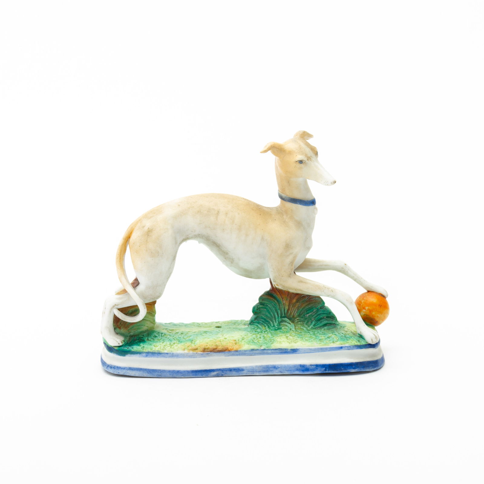 Whippet Italian Greyhound Polychrome Victorian Bisque Dog 19th Century (1 of 5)