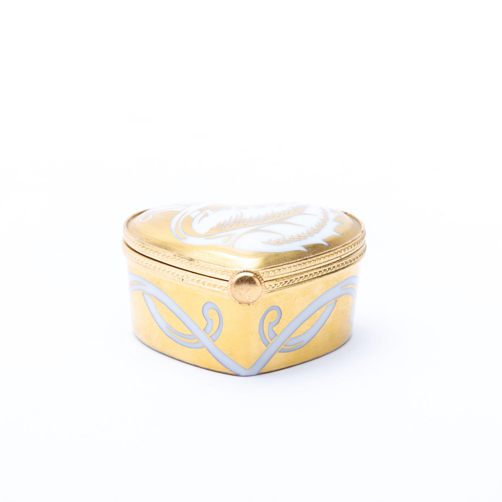 Tiffany & Co. "Aub?pine" 24KT Gold Gilt Porcelain Heart Shaped Lidded Box (1 of 7)