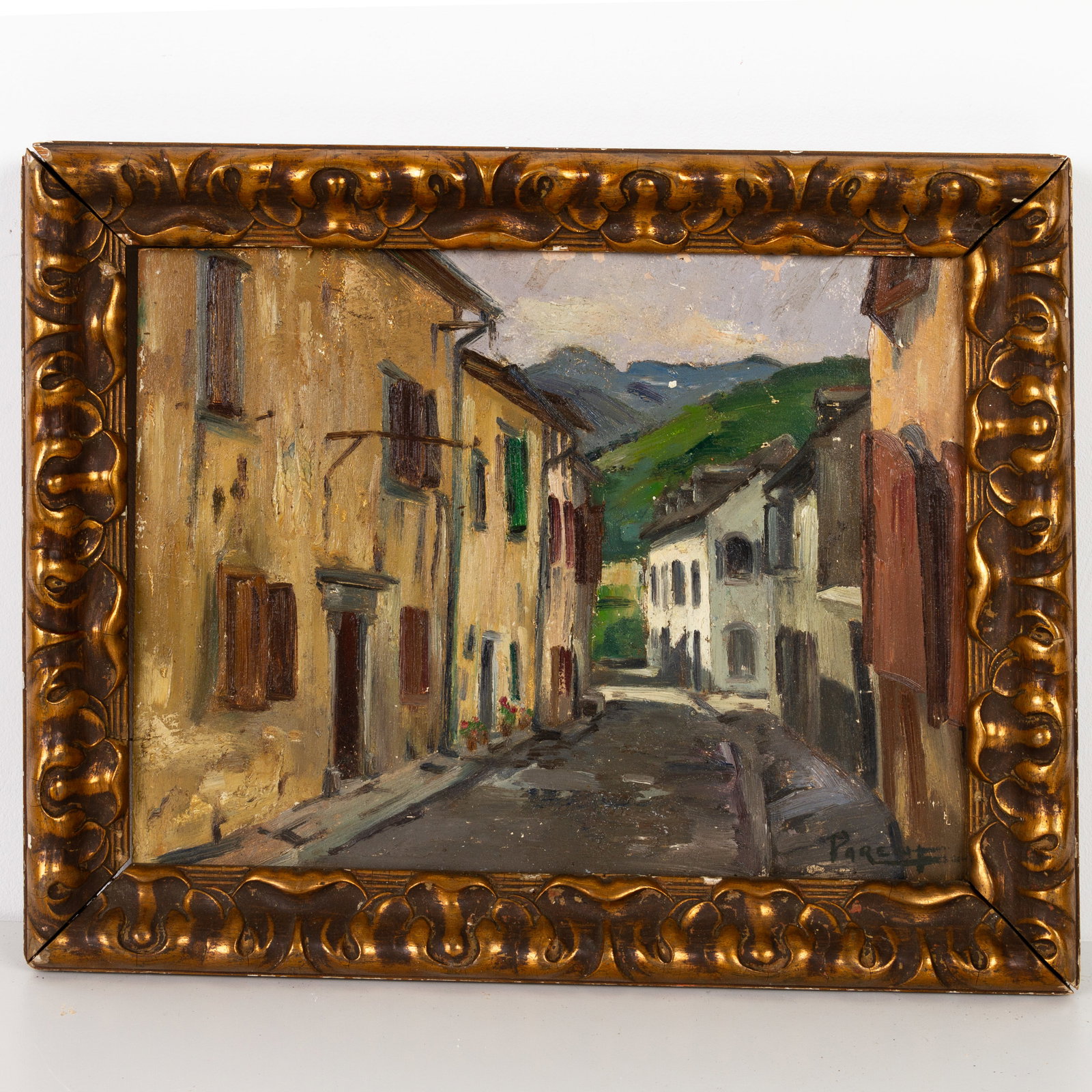 Belgian Signed Village Landscape Oil Painting Early 20thC (1 of 6)