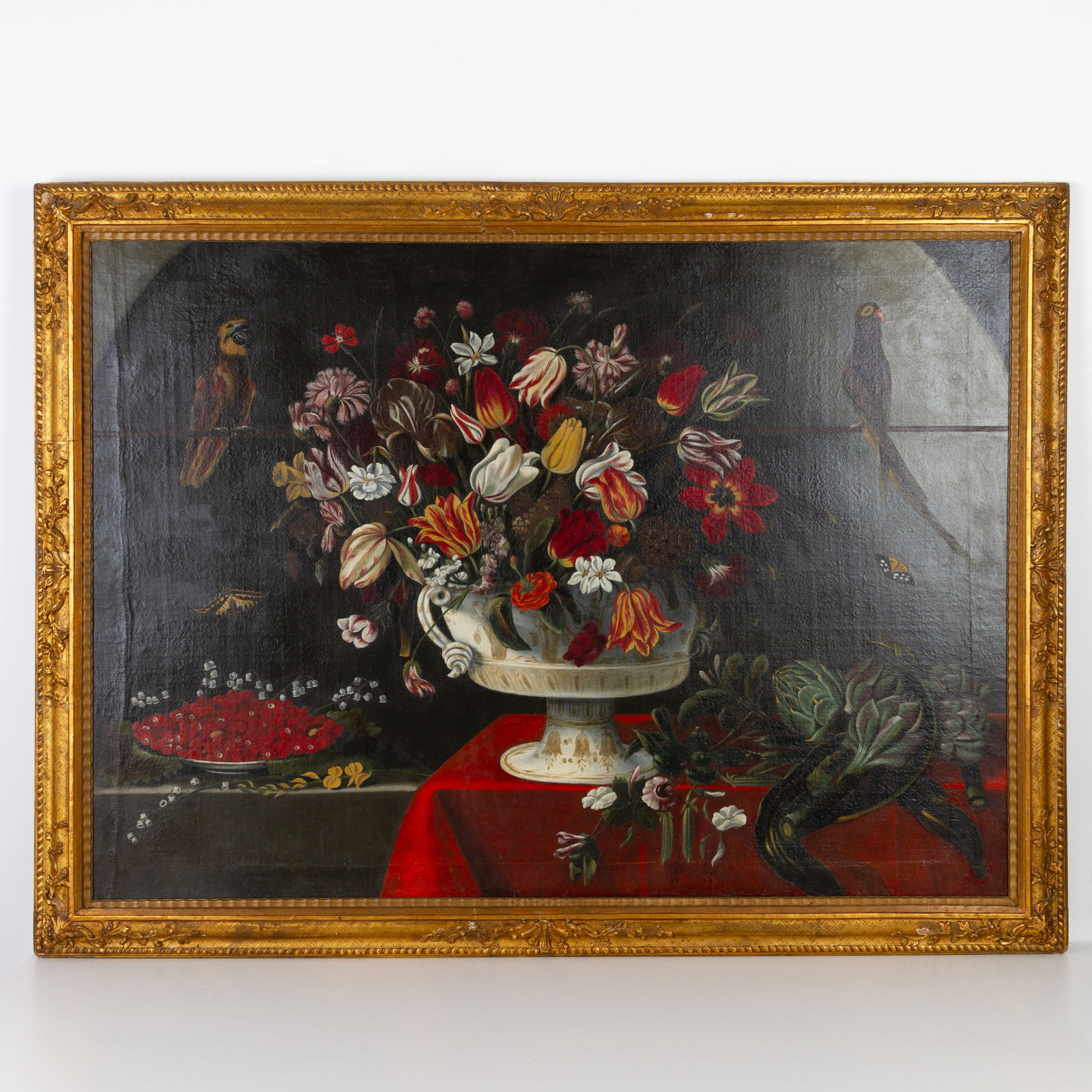 17th Century Dutch Old Master Tulips and Parrots Still Life Oil Painting (1 of 7)