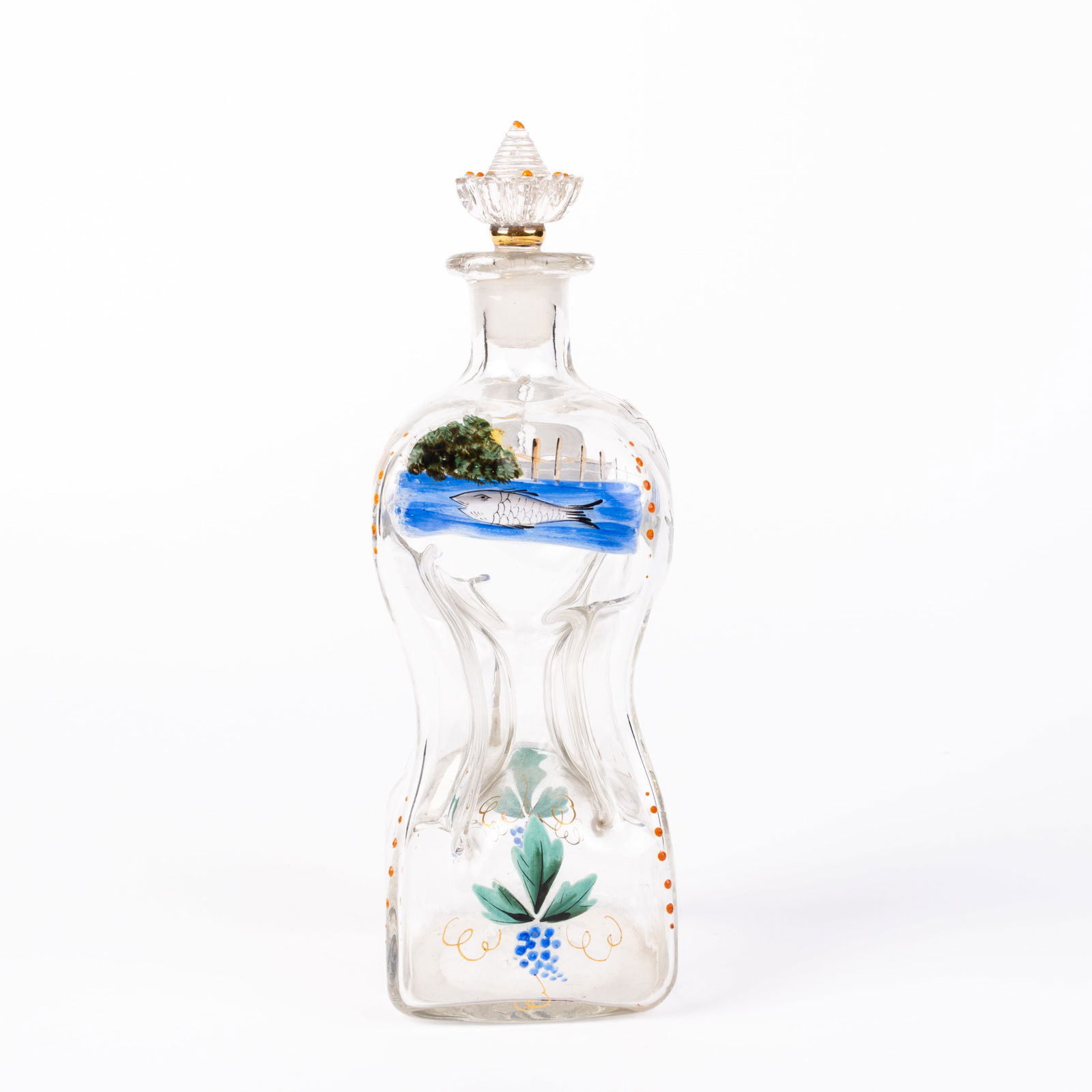 Bohemian Enamel Painted Glass Bottle 19th Century (1 of 7)