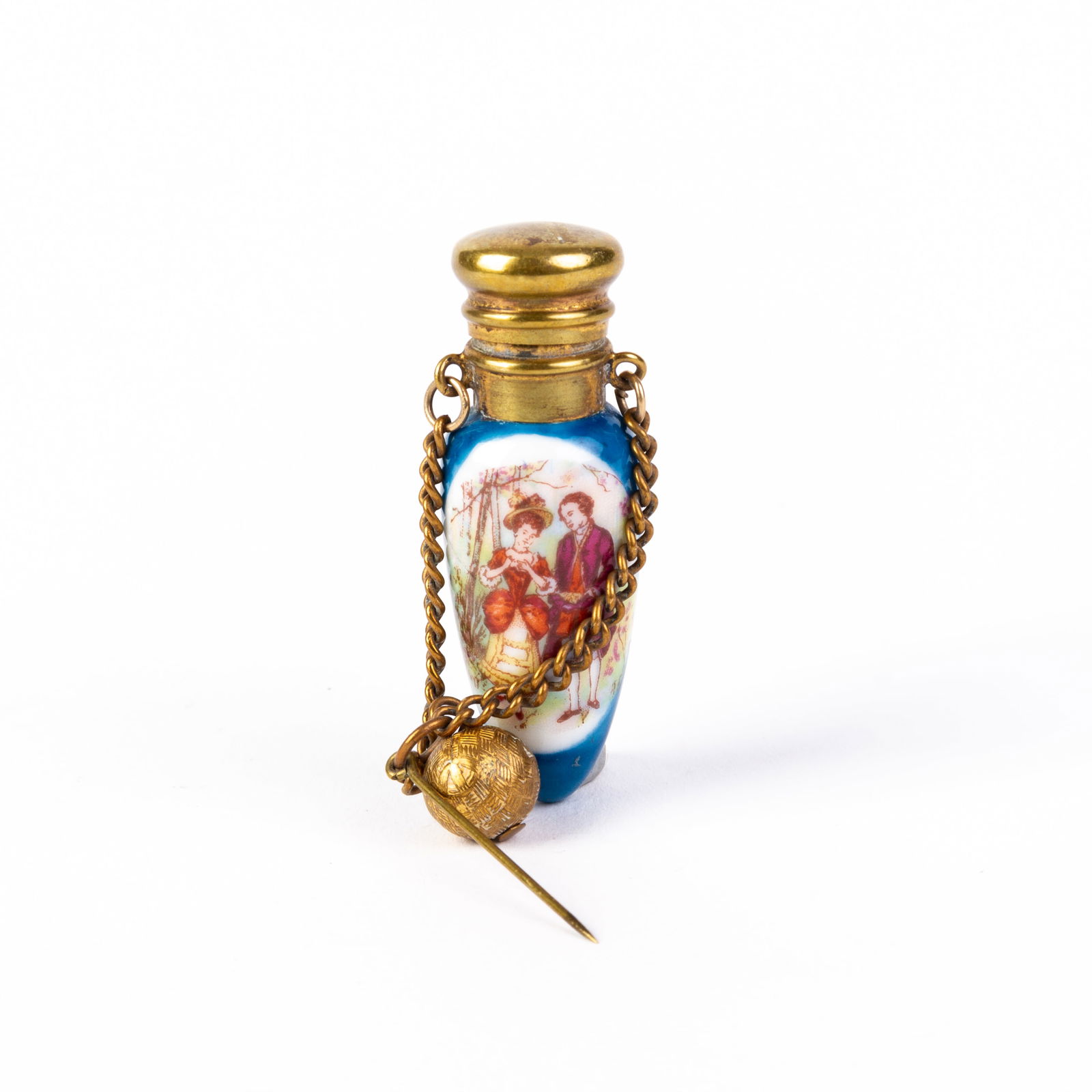 Victorian Porcelain Perfume Bottle with Watteau Scene (1 of 6)