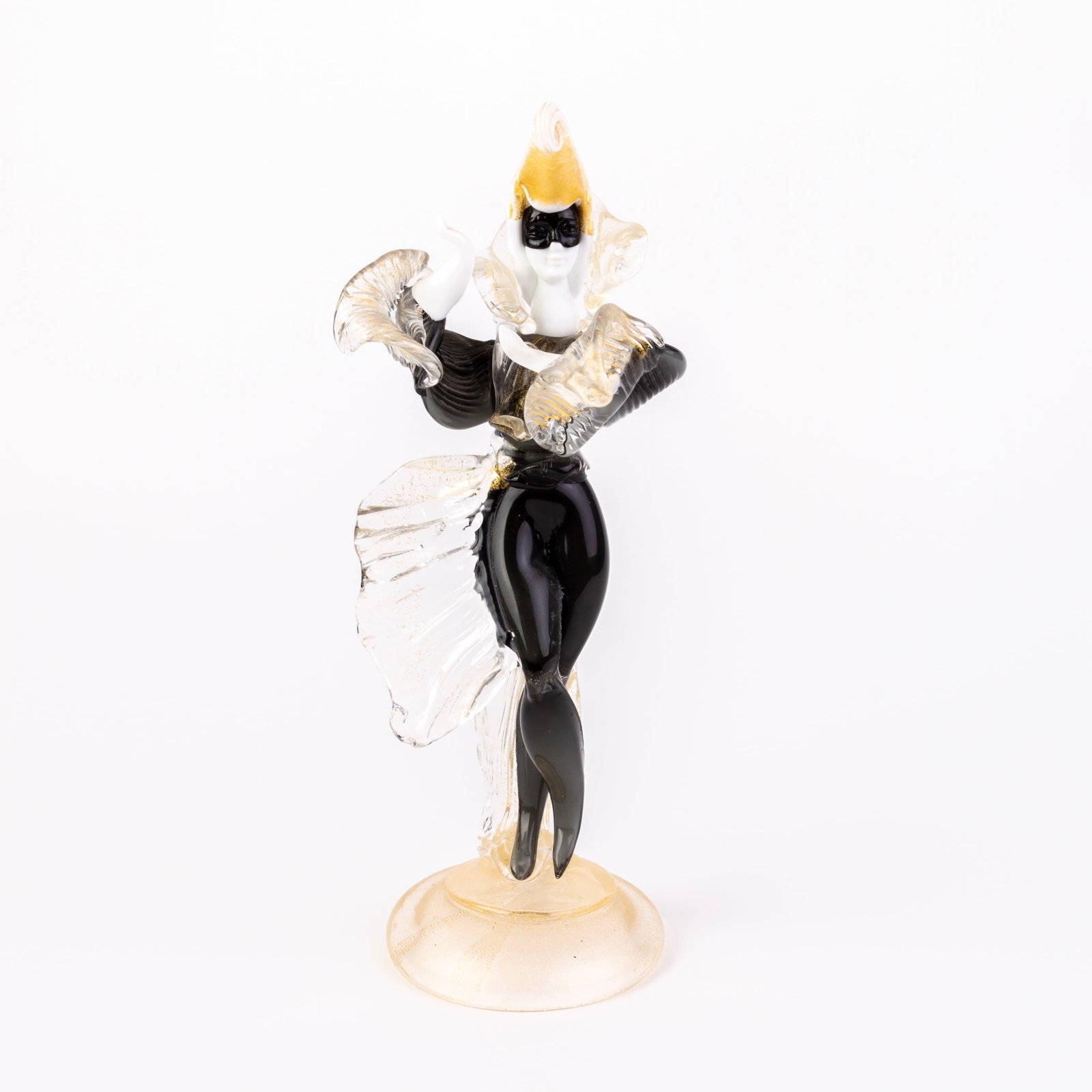Murano Venetian Glass Sculpture Dancer: DIMENSIONS APPROX 27x9x9CM.