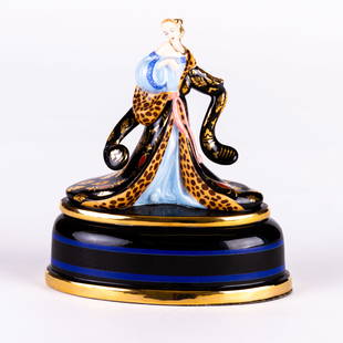 Franklin Mint Fine Porcelain "Rigoletto" Musical Trinket Box: DIMENSIONS APPROX 12x10.3x6.5CM.