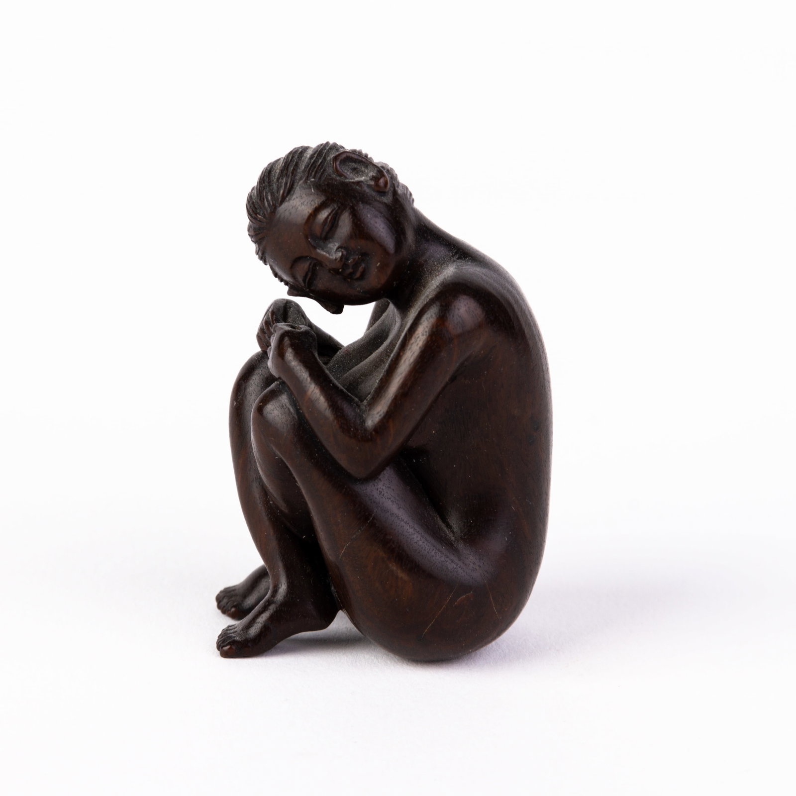 Signed Japanese Carved Wood Netsuke (1 of 5)