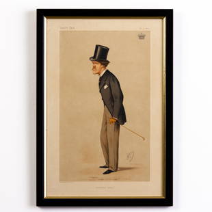 Vanity Fair "Chesterfield Letters" 19th Century Lithograph: DIMENSIONS APPROX 40x28x1.5CM.