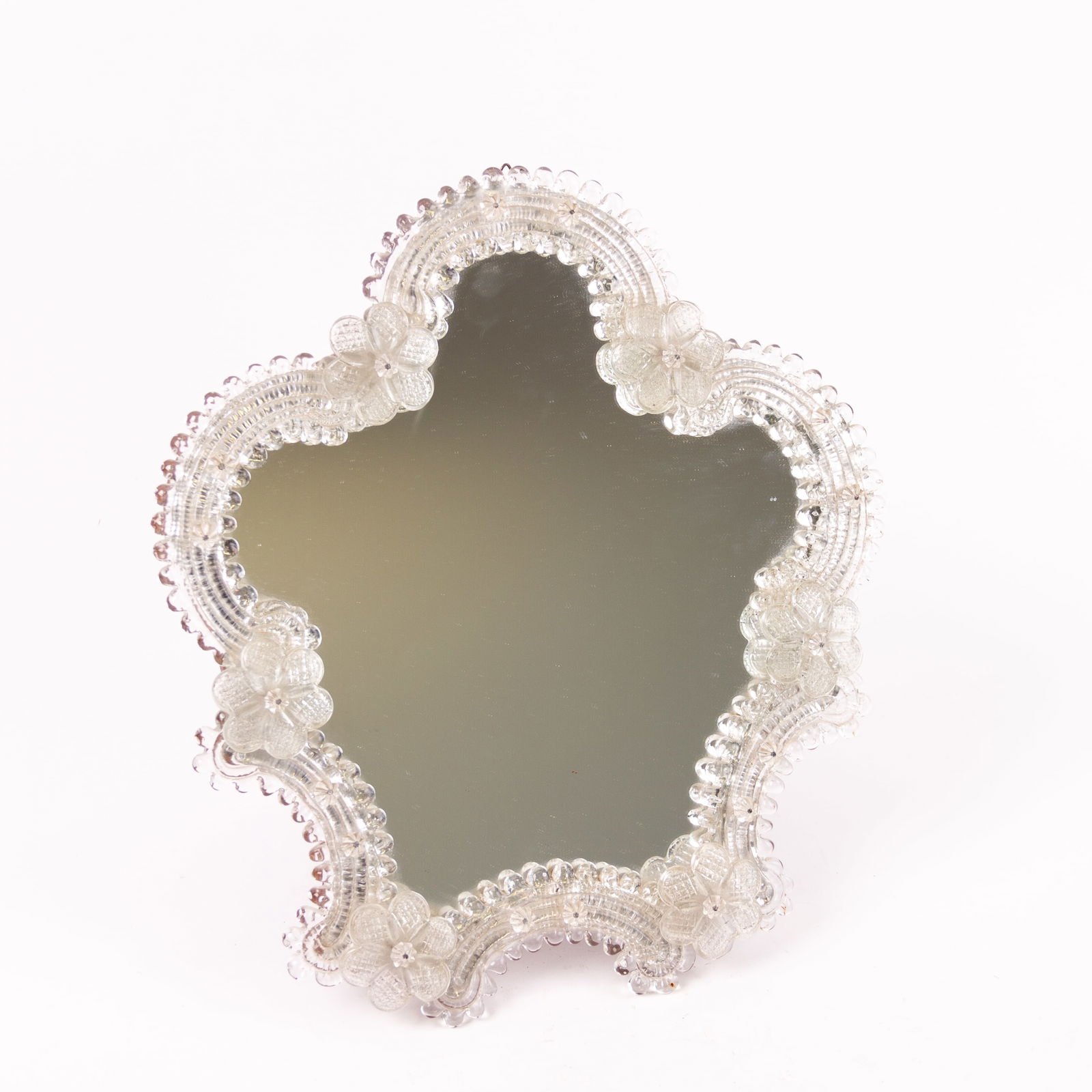 Murano Italian Venetian Floral Glass Louis XV Style Table Mirror (1 of 10)