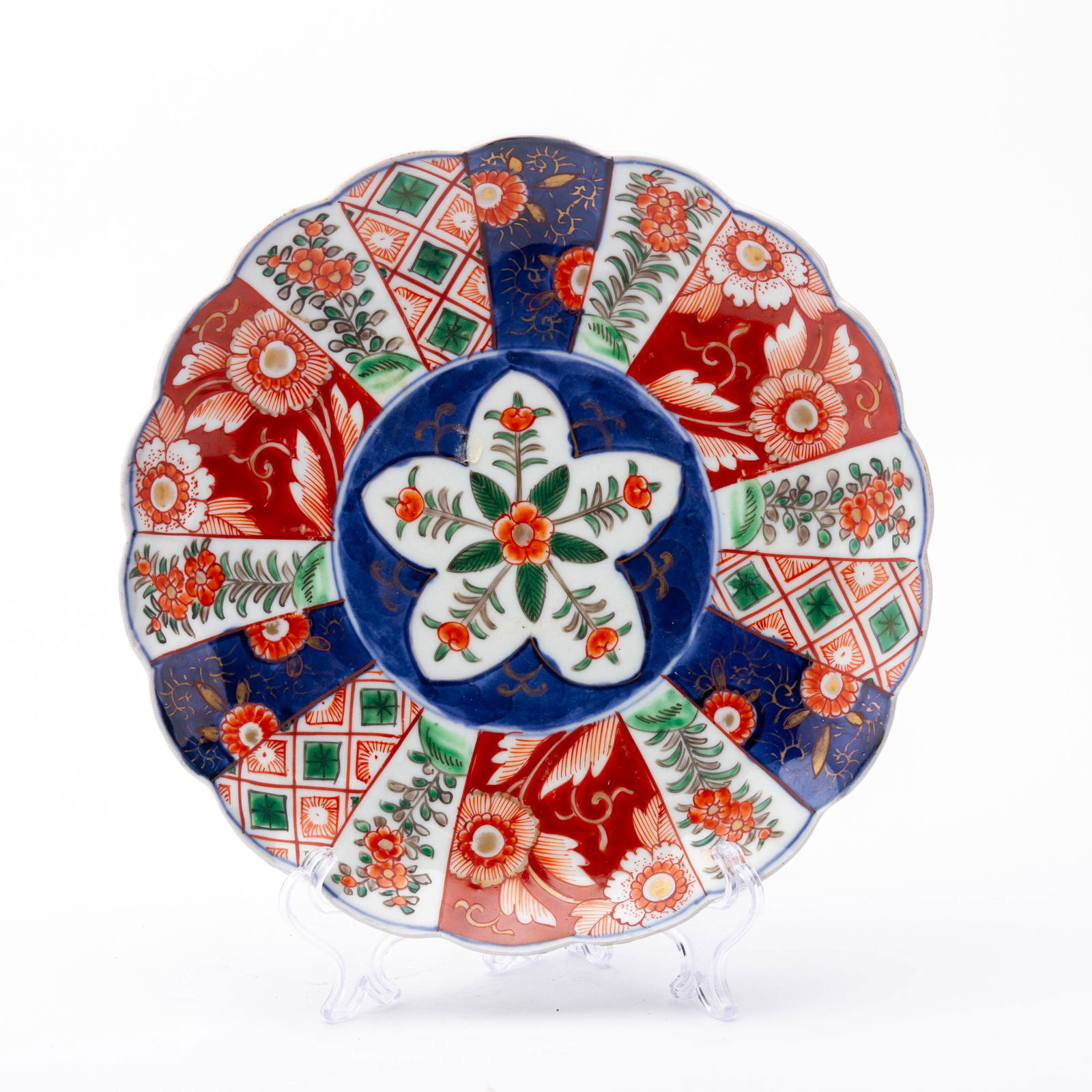 Japanese Imari Lobed Porcelain Plate Meiji 19th Century (1 of 5)