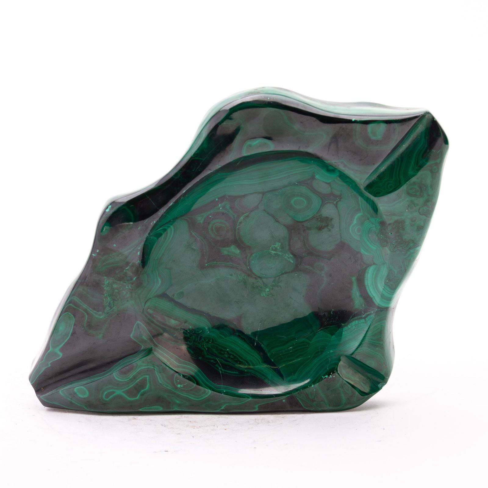 Malachite Geode Specimen Ashtray or Vide Poche (1 of 6)