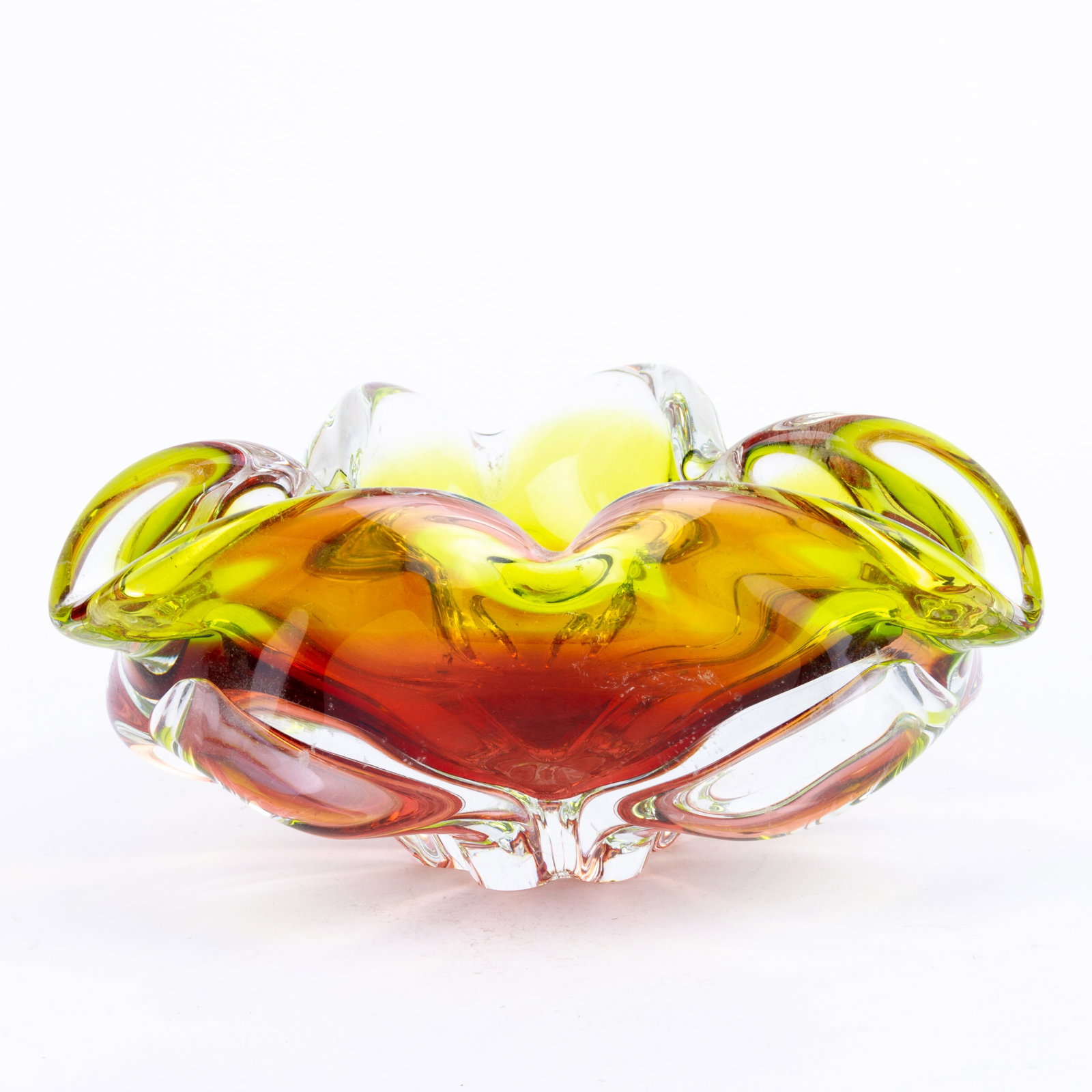 Murano Venetian Glass Designer Bowl: DIMENSIONS APPROX 20x20x10CM.