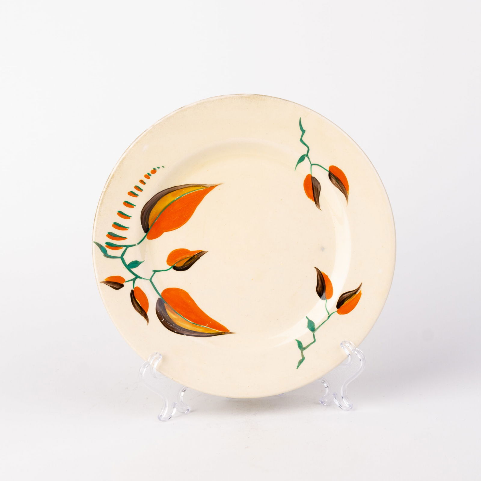 English Art Deco Clarice Cliff Pottery Honey Glaze Plate (1 of 6)