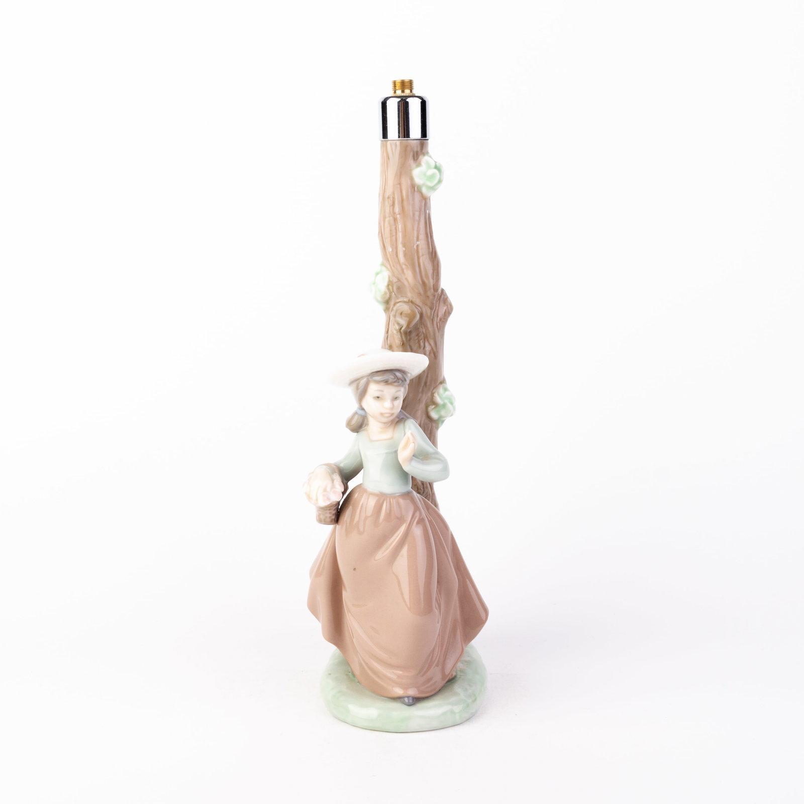 Nao Lladro Fine Porcelain Figure Lamp Base: DIMENSIONS APPROX 33x13x8CM.