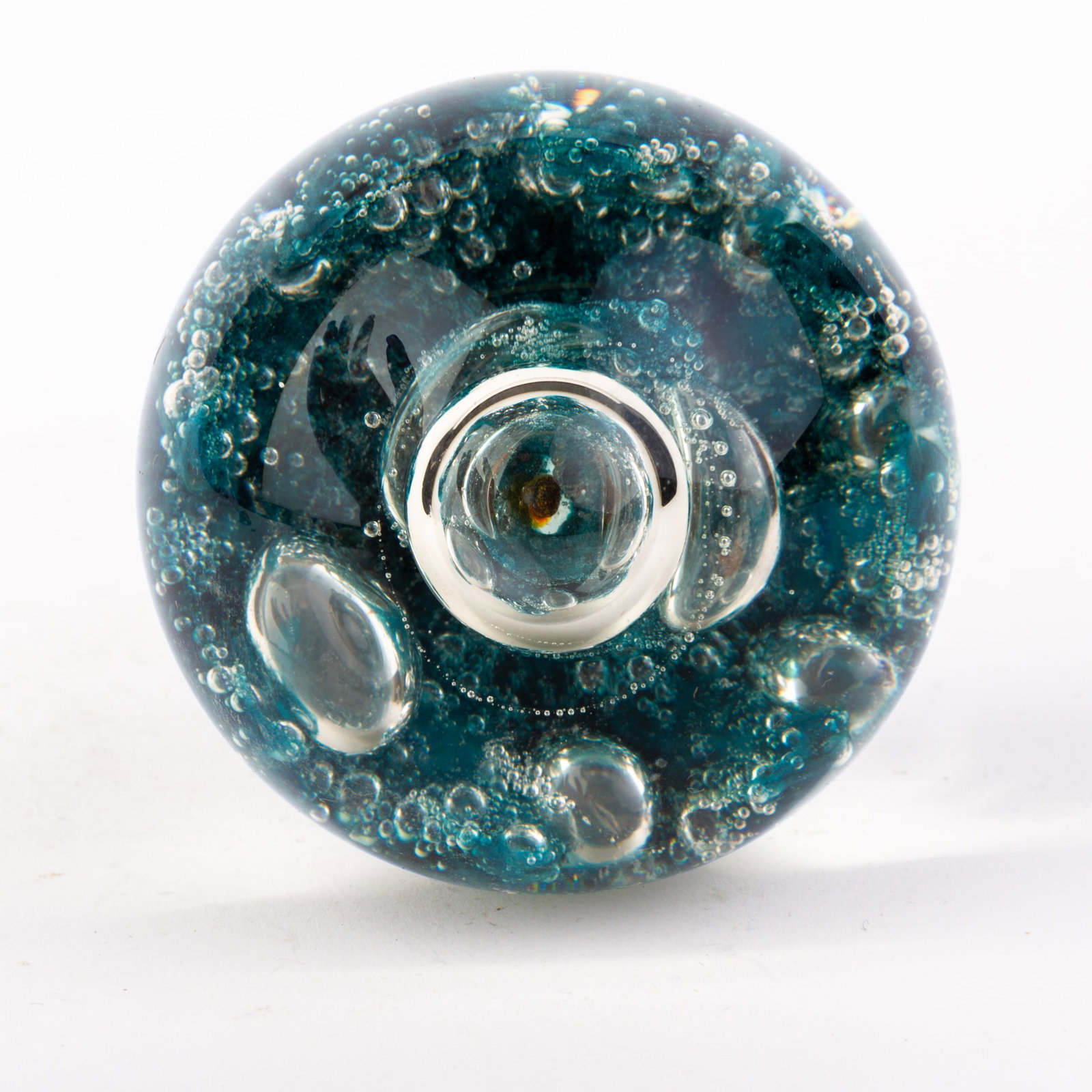 Caithness Scottish Glass Desk Paperweight: DIMENSIONS APPROX 5.5x6x6CM.