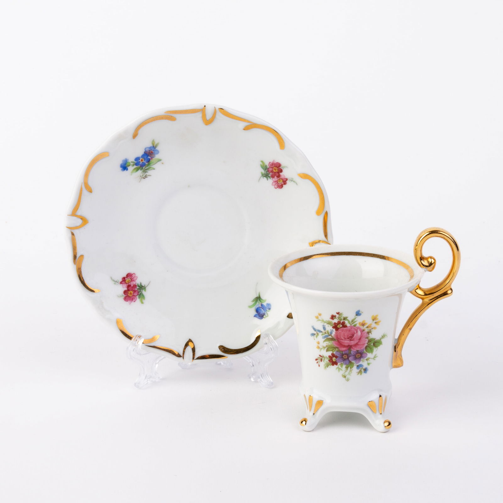 24KT Gold German Porcelain Weimar Cabinet Teacup & Saucer (1 of 9)